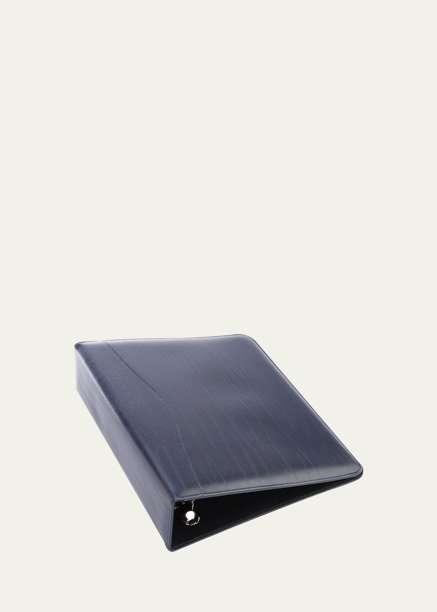 Royce New York Personalized Leather 2" Ring Binder In Navy Blue