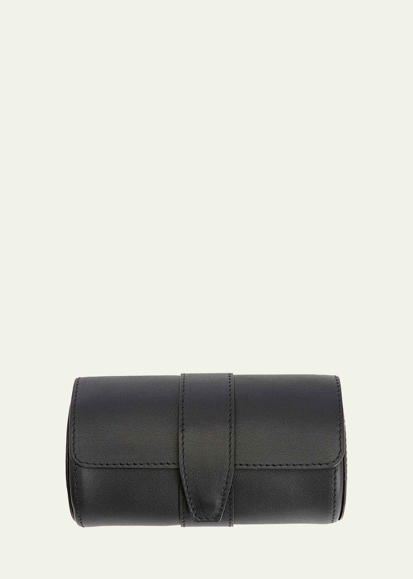 Royce New York Leather Travel Double Watch Roll In Black