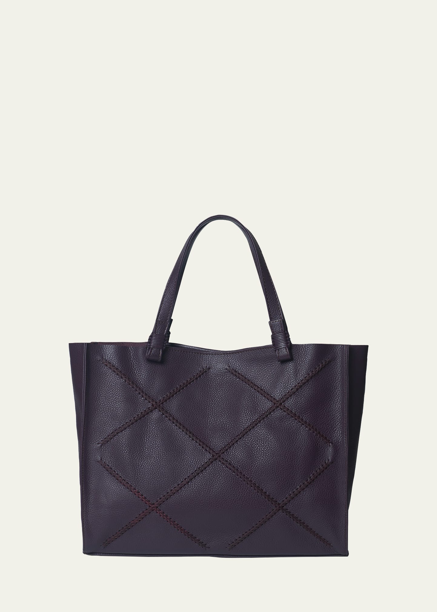 Callista Medium Leather Tote Bag In Plum
