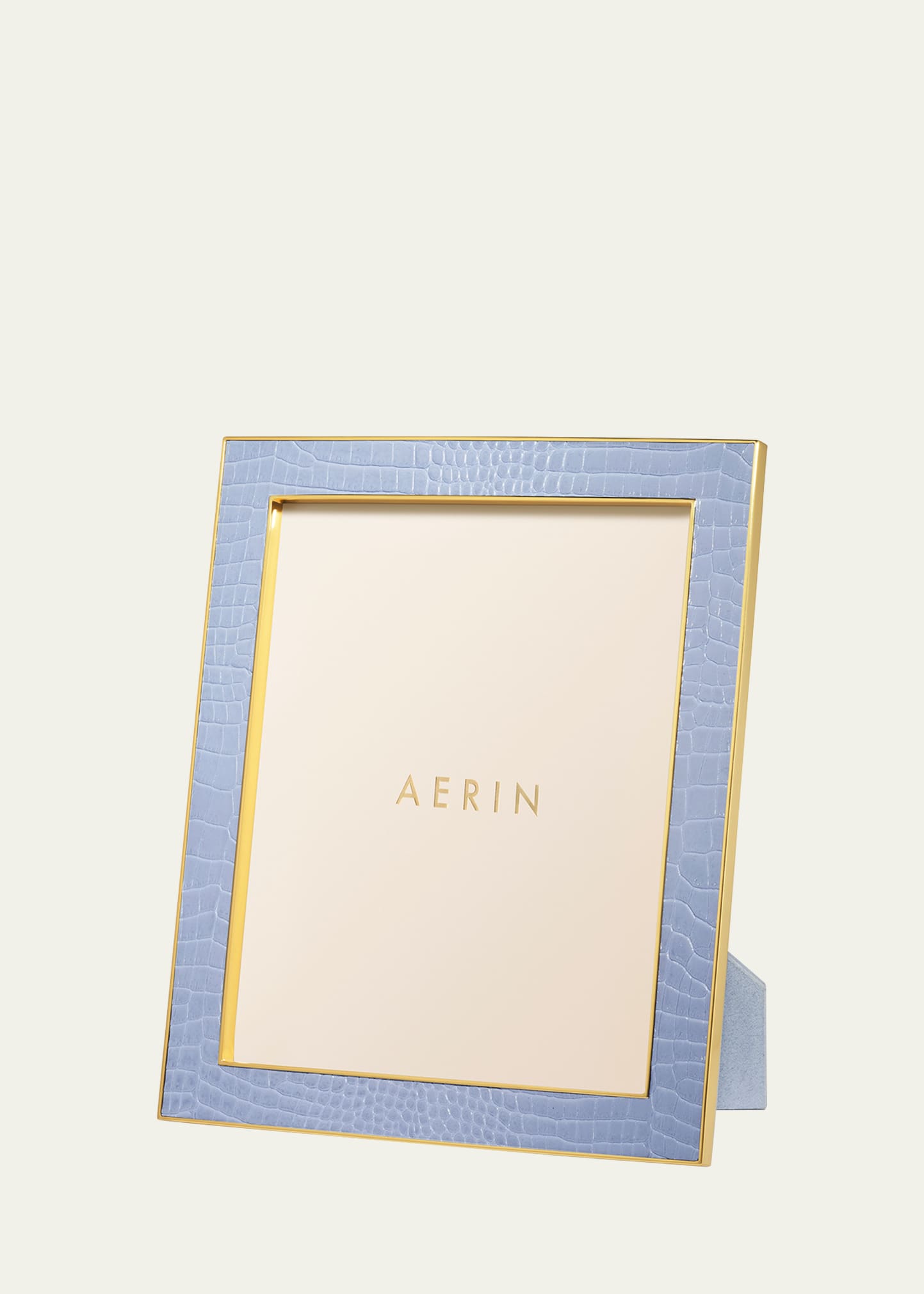 Aerin Classic Croc Leather Photo Frame, 8" X 10" In Blue