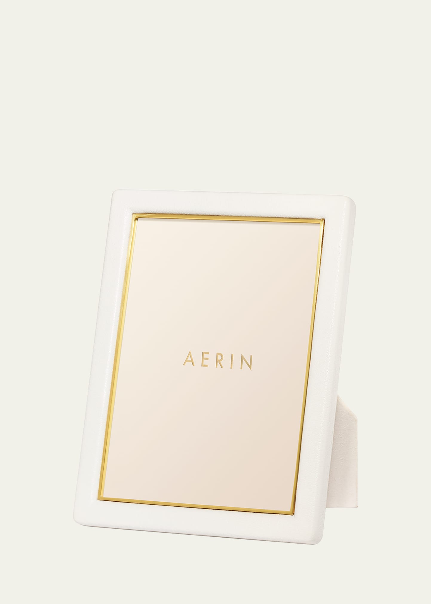 Aerin Piero Leather Photo Frame, 5" X 7" In White