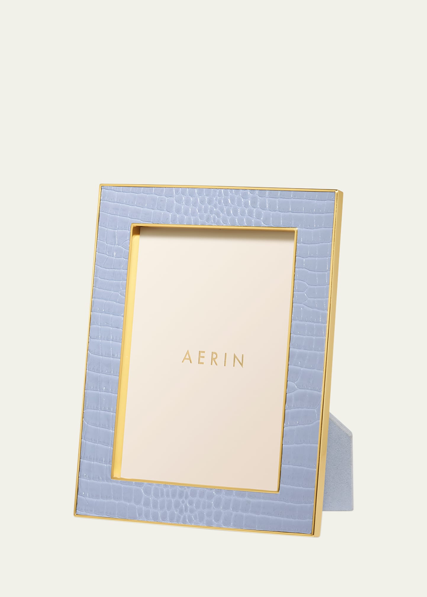 Aerin Classic Croc Leather Photo Frame, 5" X 7" In Blue