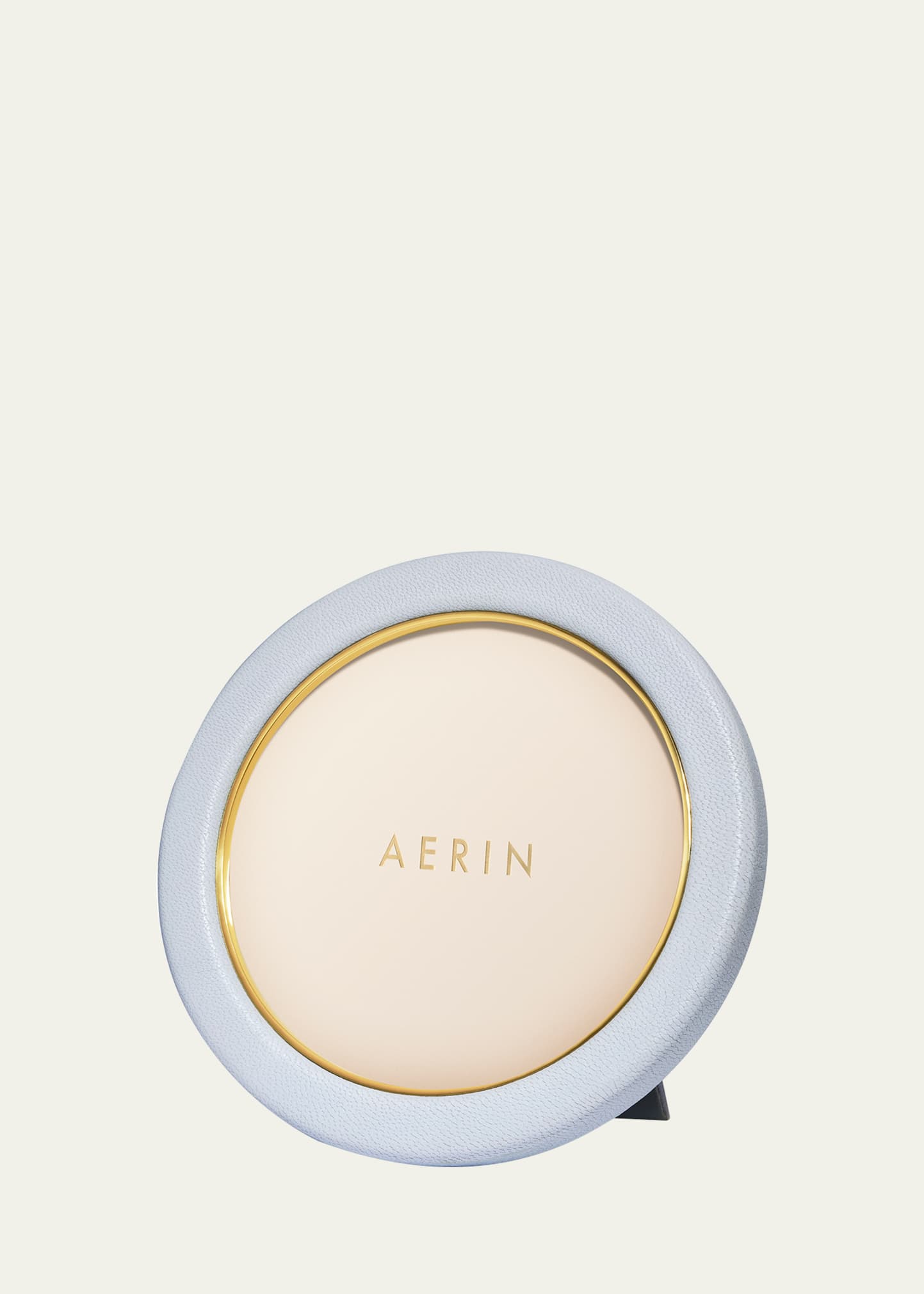 Aerin Piero Leather Round Photo Frame In Blue