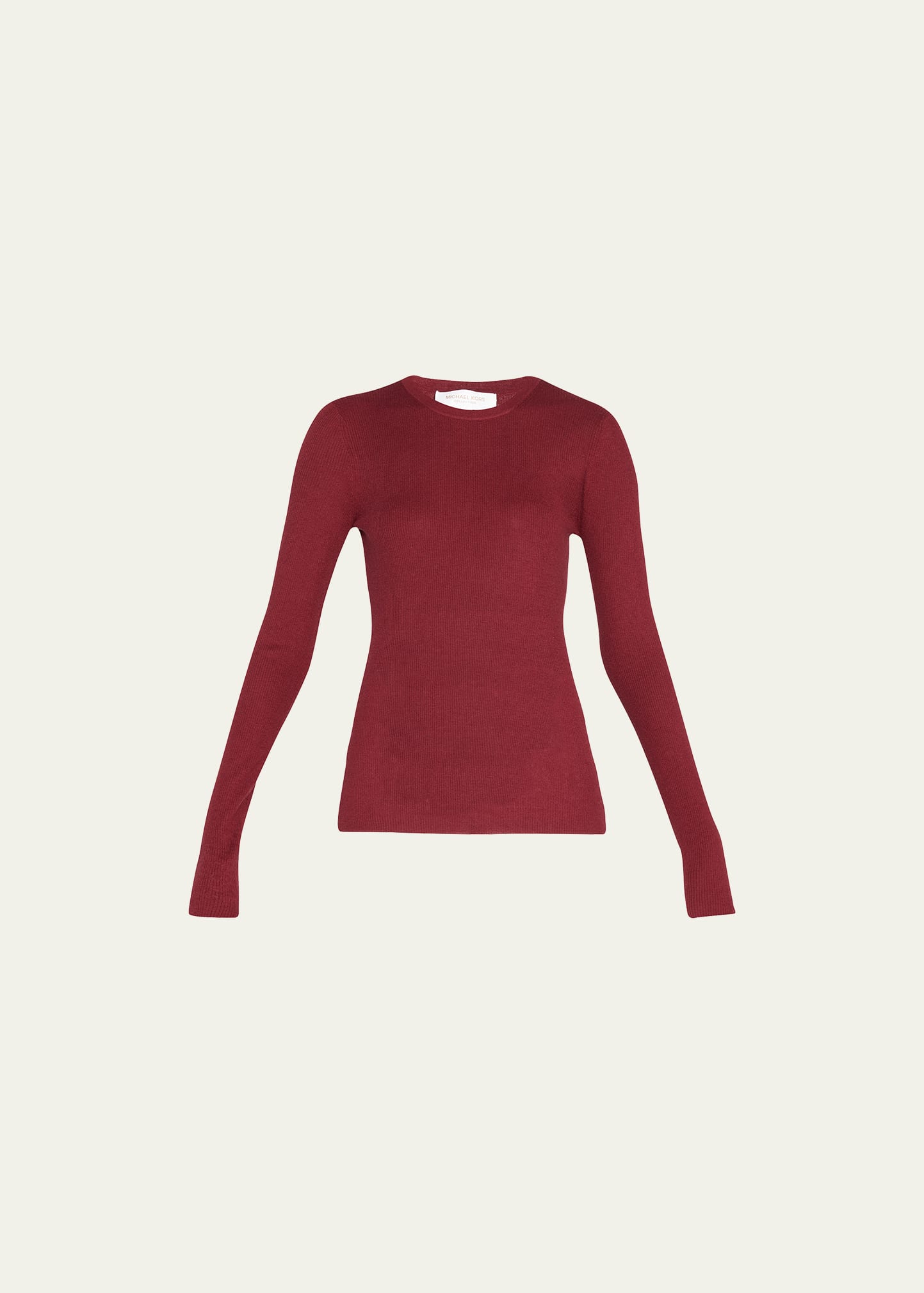 Michael Kors Hutton Ribbed Cashmere Pullover In Lime