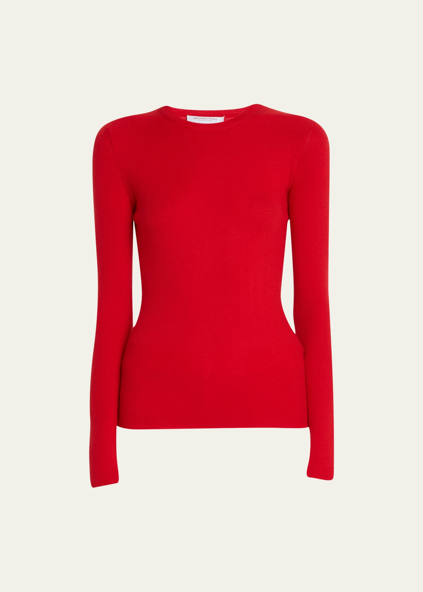 Michael Kors Cashmere Hutton Rib Top In Red