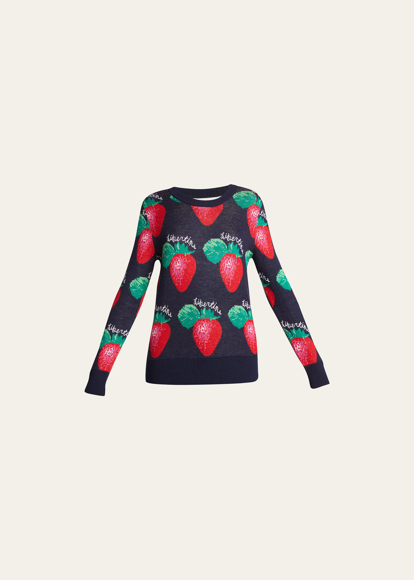 Libertine Strawberry Fields Crewneck Cashmere-Silk Pullover