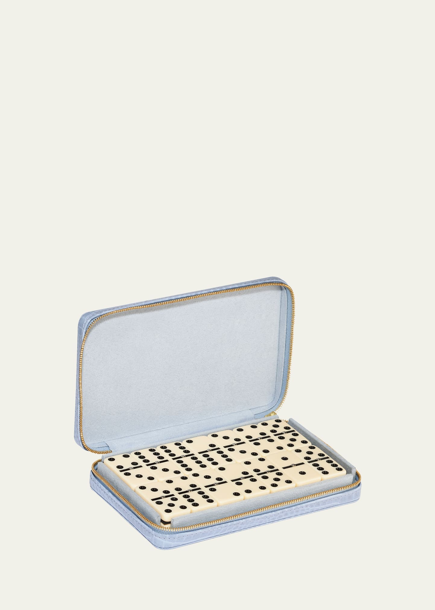 Aerin Enzo Travel Domino Set, Hydrangea Blue In Blue