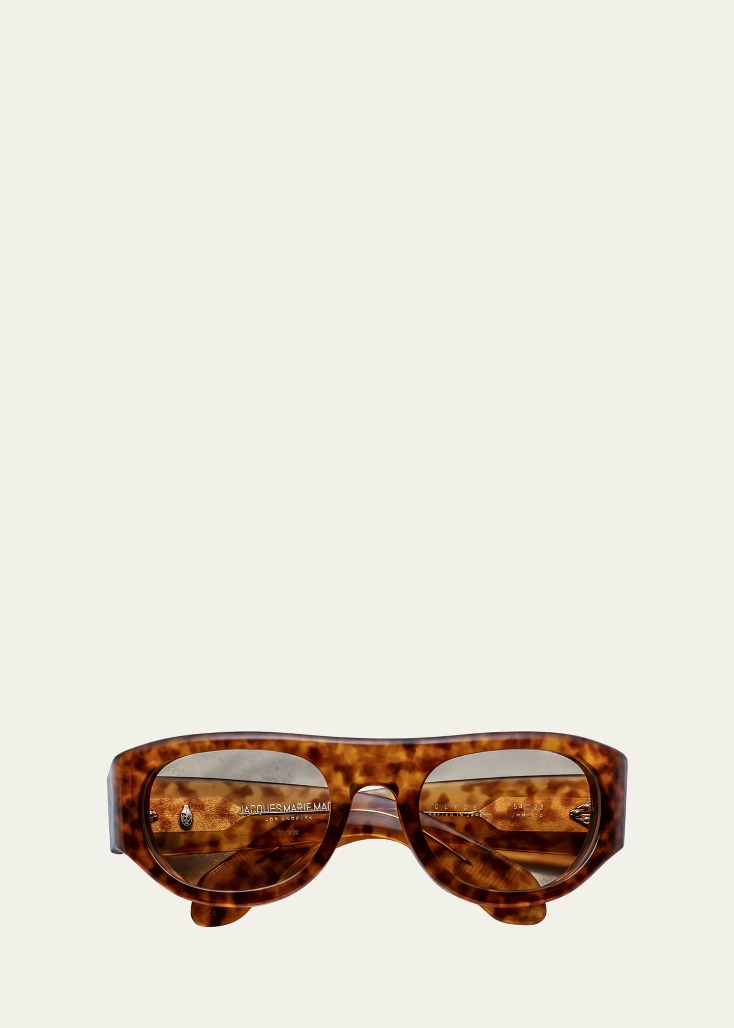 Jacques Marie Mage Men's Clyde Acetate Oval Sunglasses In Camel