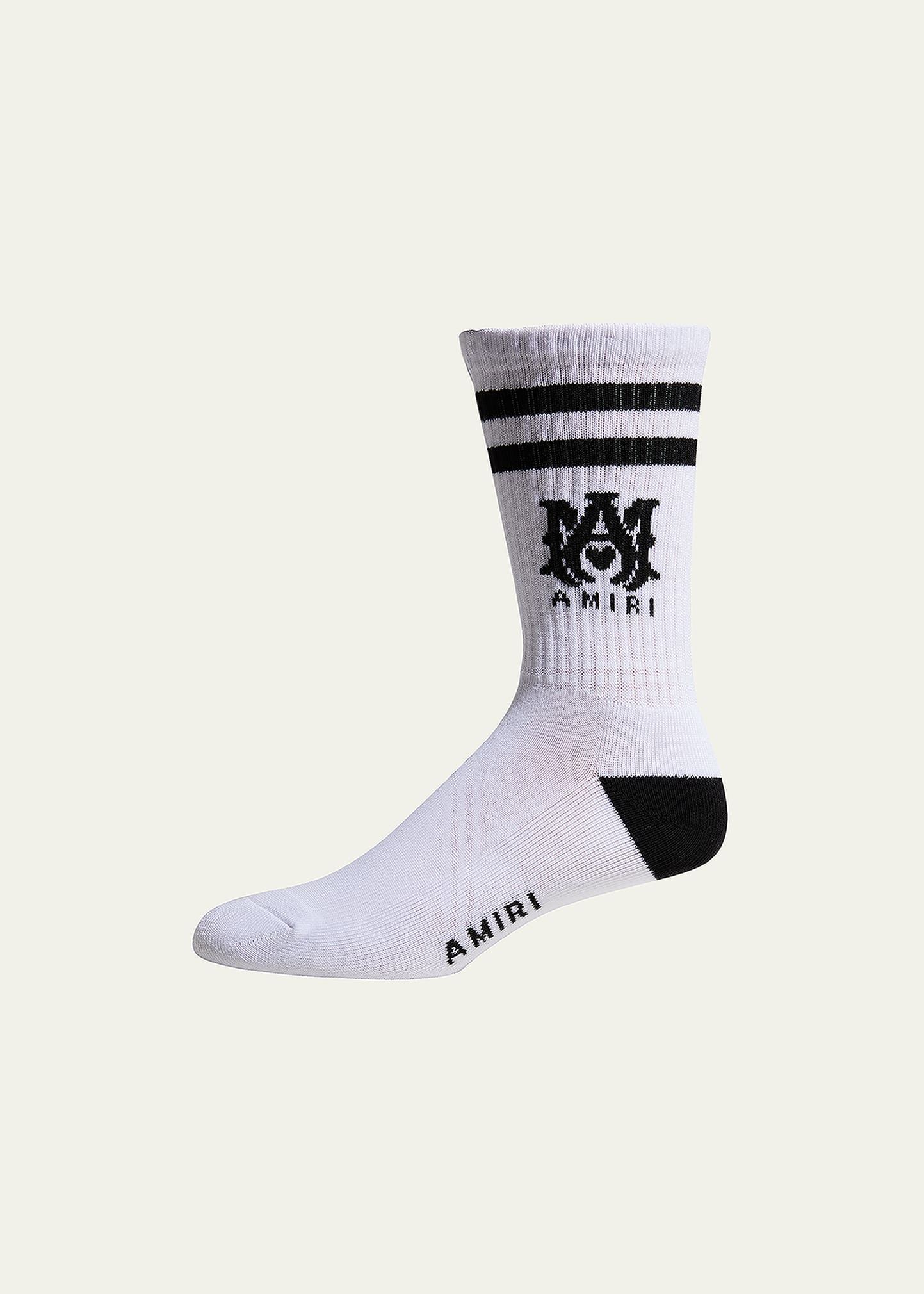 Amiri Ribbed Logo Athletic Socks In Black