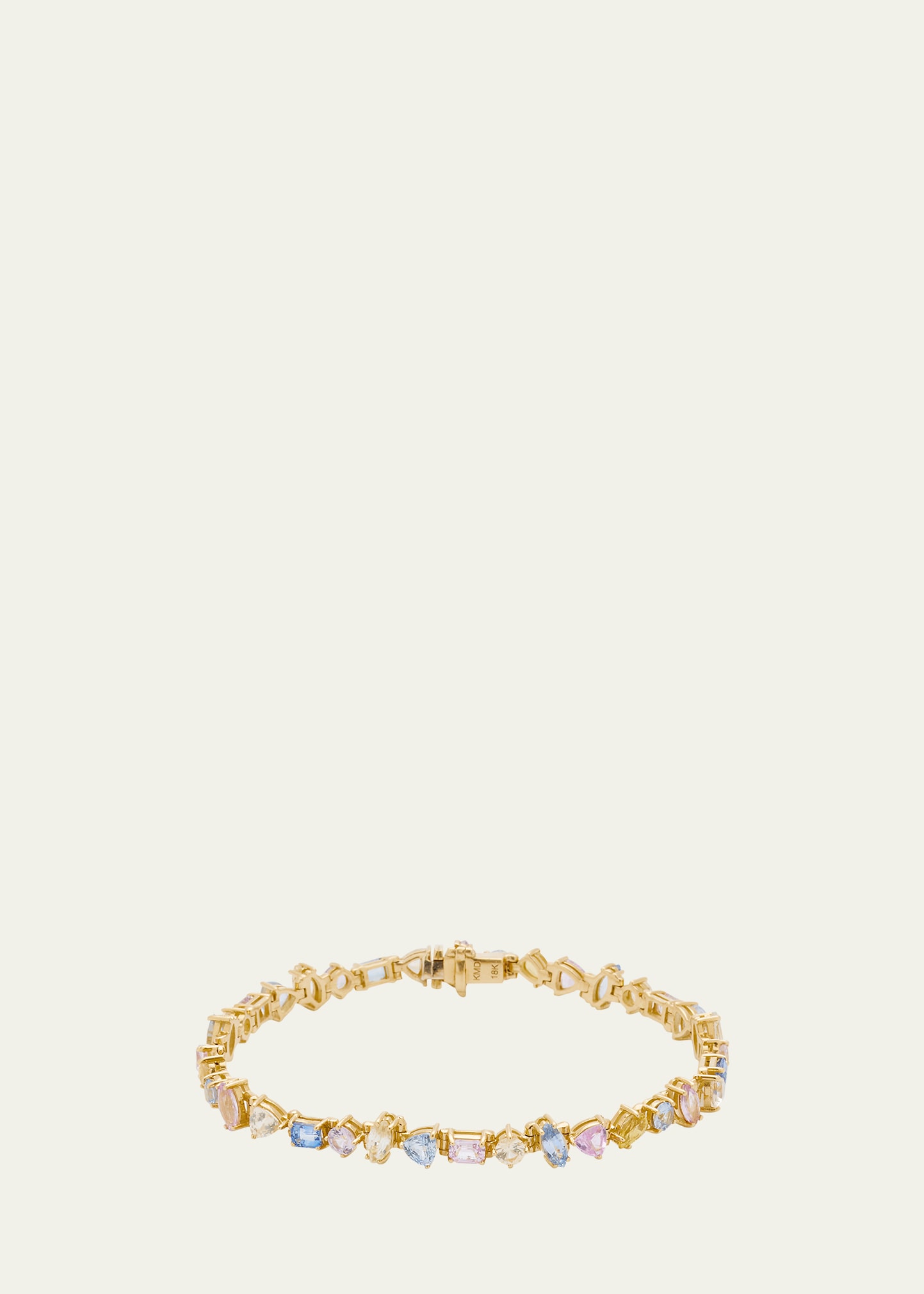Kimberly McDonald Pastel Sapphire Tennis Bracelet in 18K Green Gold