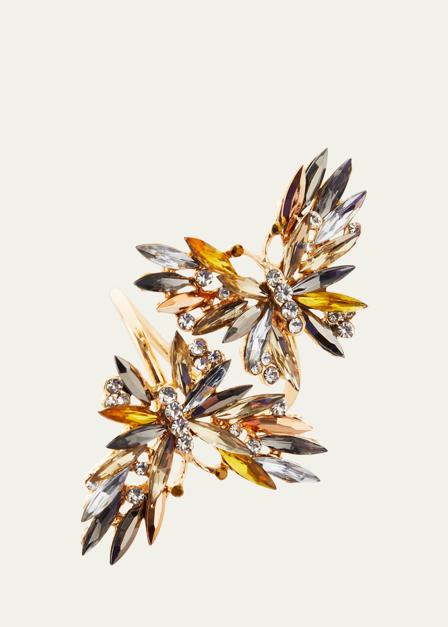 Shop Kim Seybert Butterflies Napkin Ring, Set Of 4 In Champagne/crystal