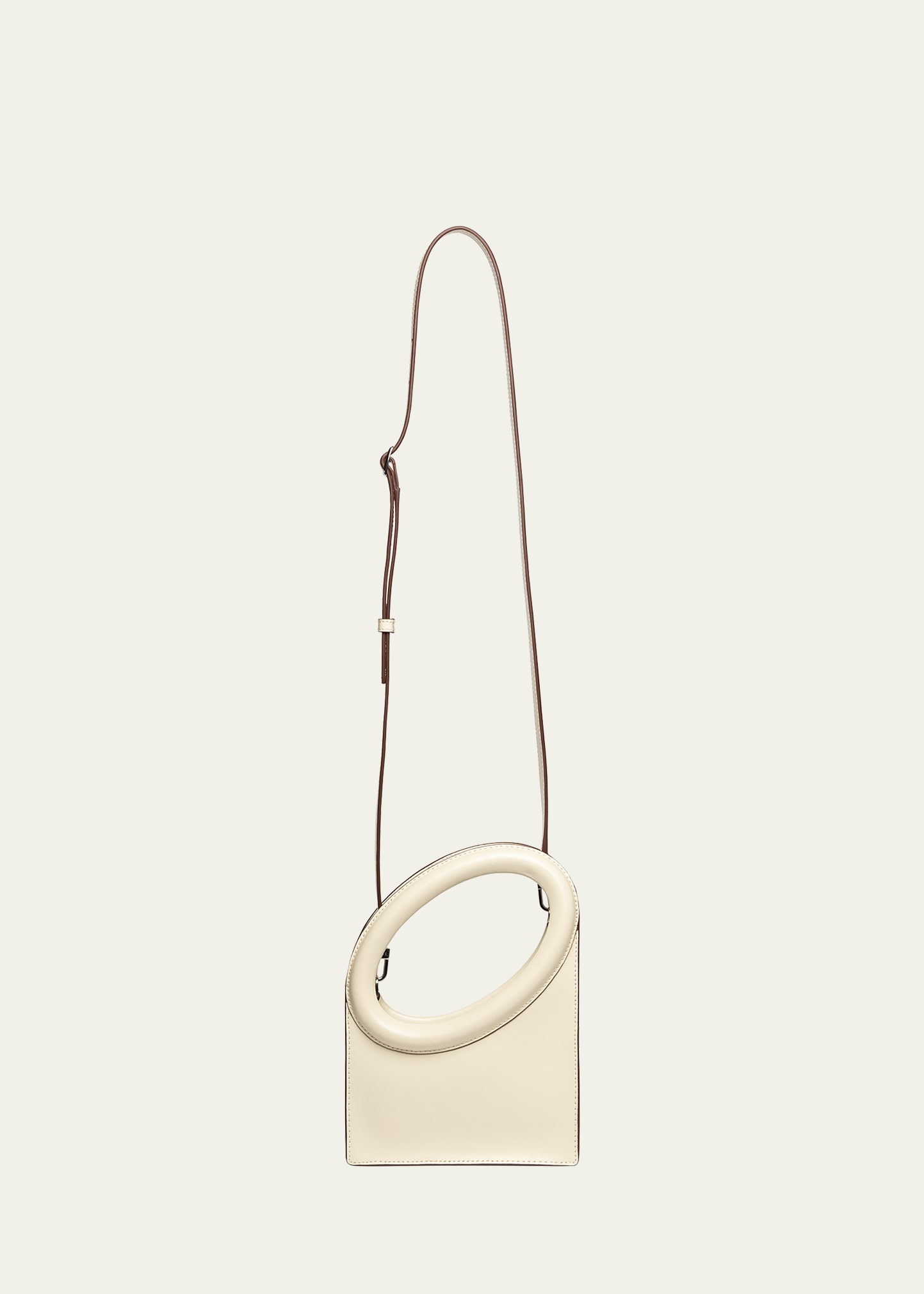 Staud Limone Cutout Leather Top-handle Bag In Cream