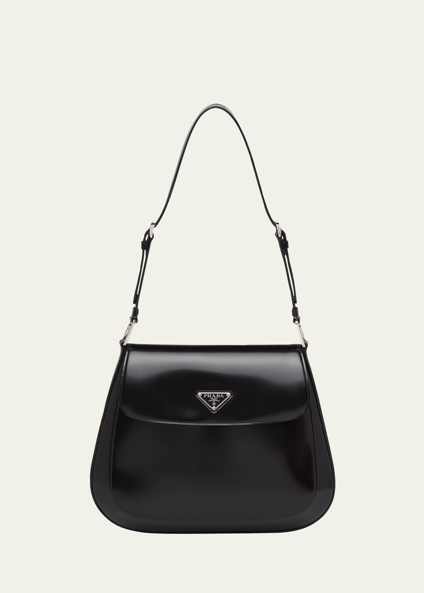 Prada Cleo Brushed Leather Shoulder Bag With Flap – RELUXE1ST