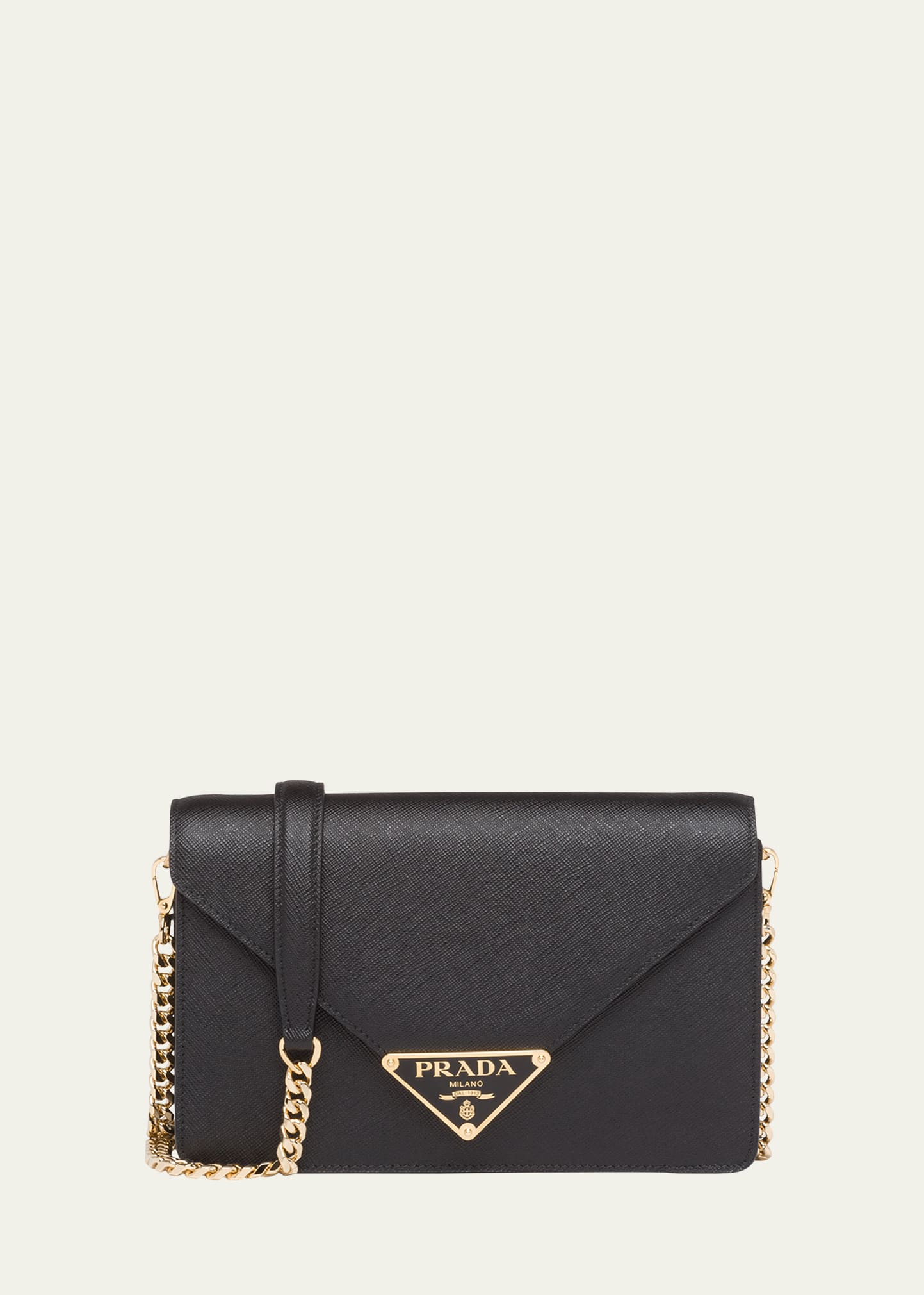 Prada Mini Triangle Logo Envelope Flap Crossbody Bag, F0002 Nero, Women's, Handbags & Purses Crossbody Bags & Camera Bags