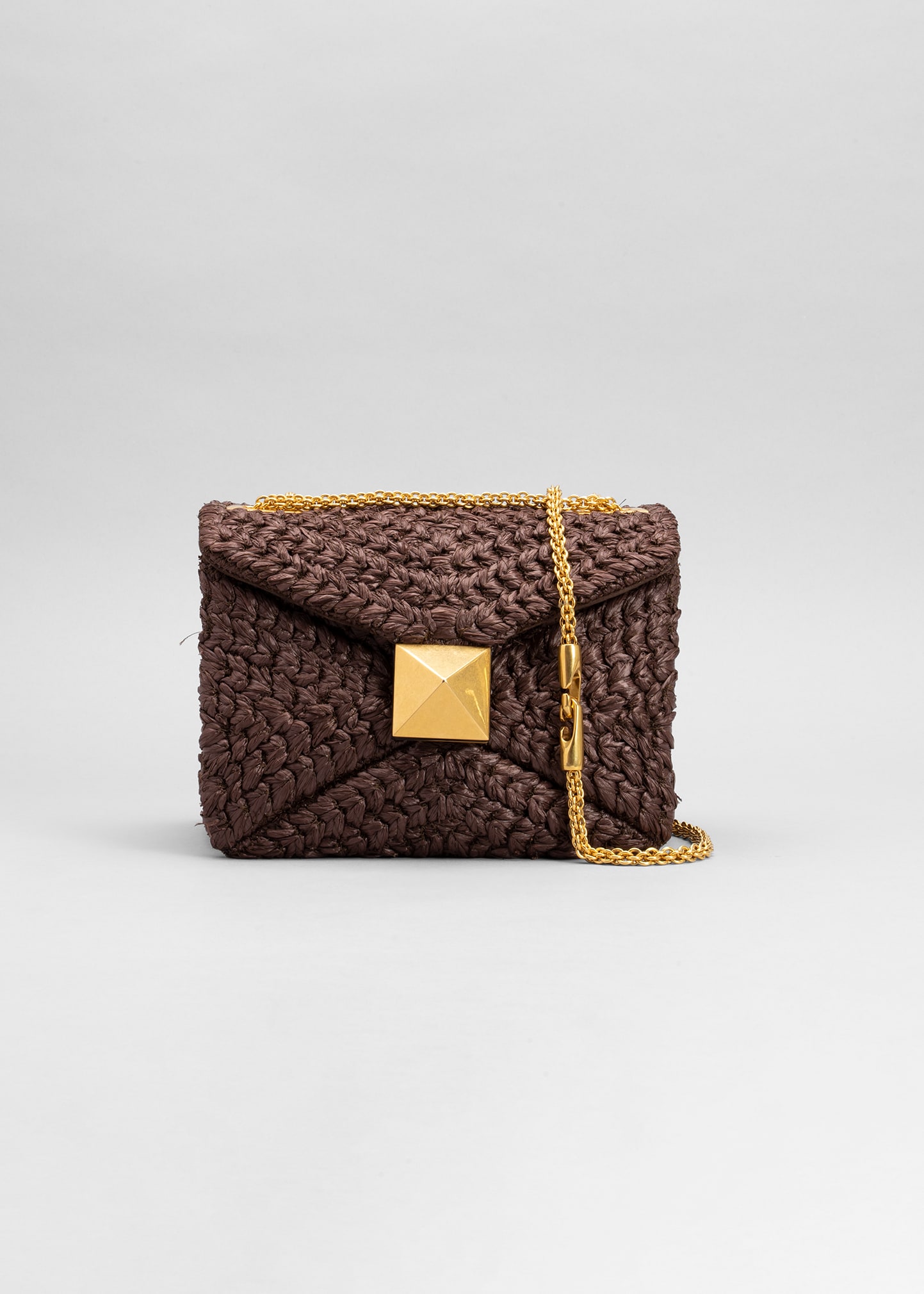 Valentino Garavani One Stud Woven Chain Shoulder Bag In Fondant | ModeSens