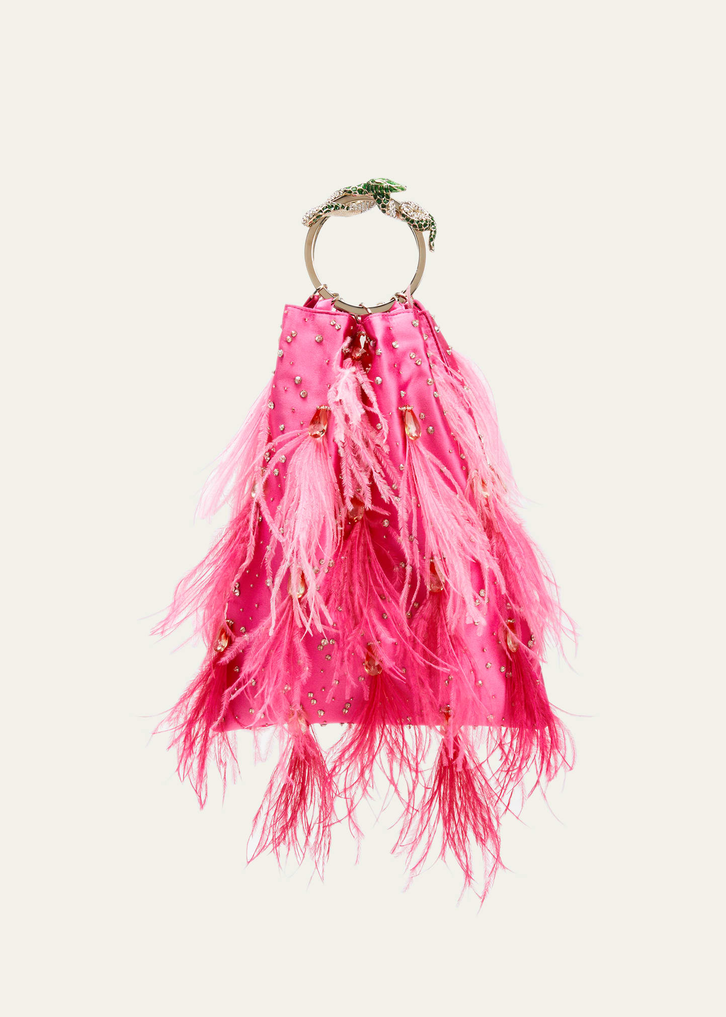 Valentino Garavani Glam Feathers Embellished Clutch Bag Smart Closet