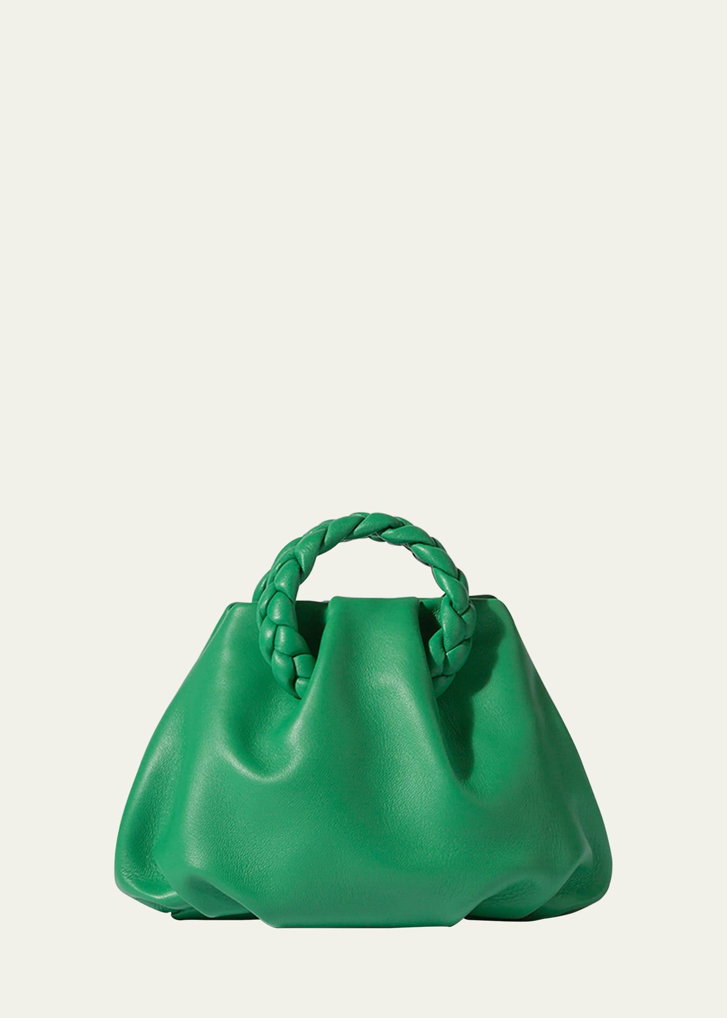 Hereu Bombon Braided Leather Top-handle Bag In Mint | ModeSens