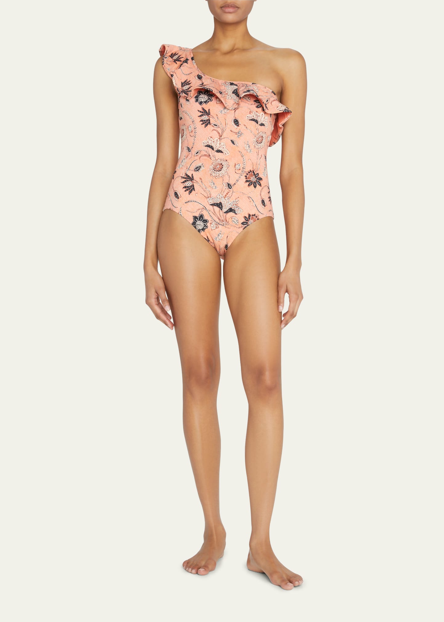 ULLA JOHNSON MARTINA ONE-SHOULDER ONE-PIECE SWIMSUIT