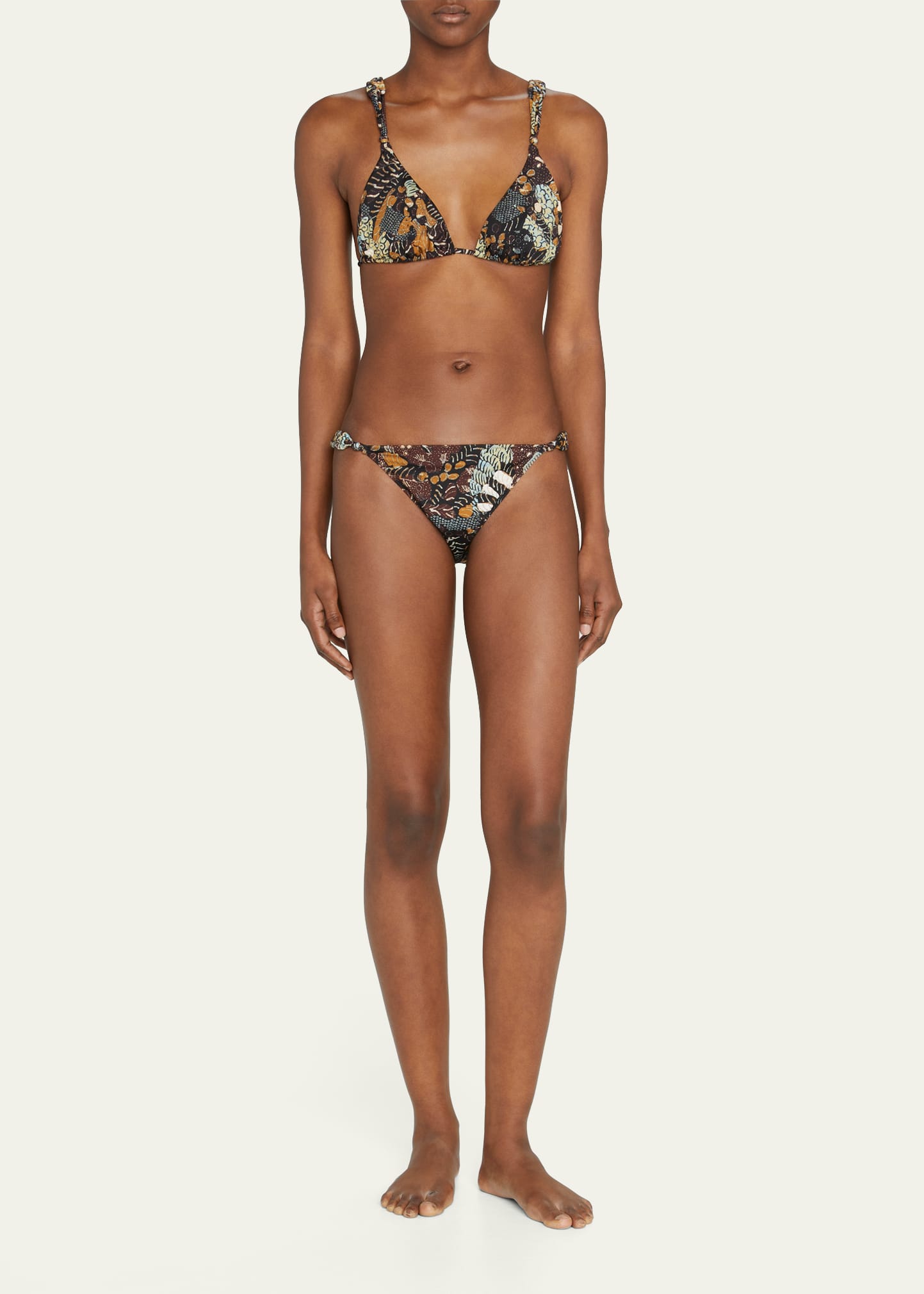 ULLA JOHNSON CATALINA BRAIDED-STRAP TRIANGLE BIKINI TOP