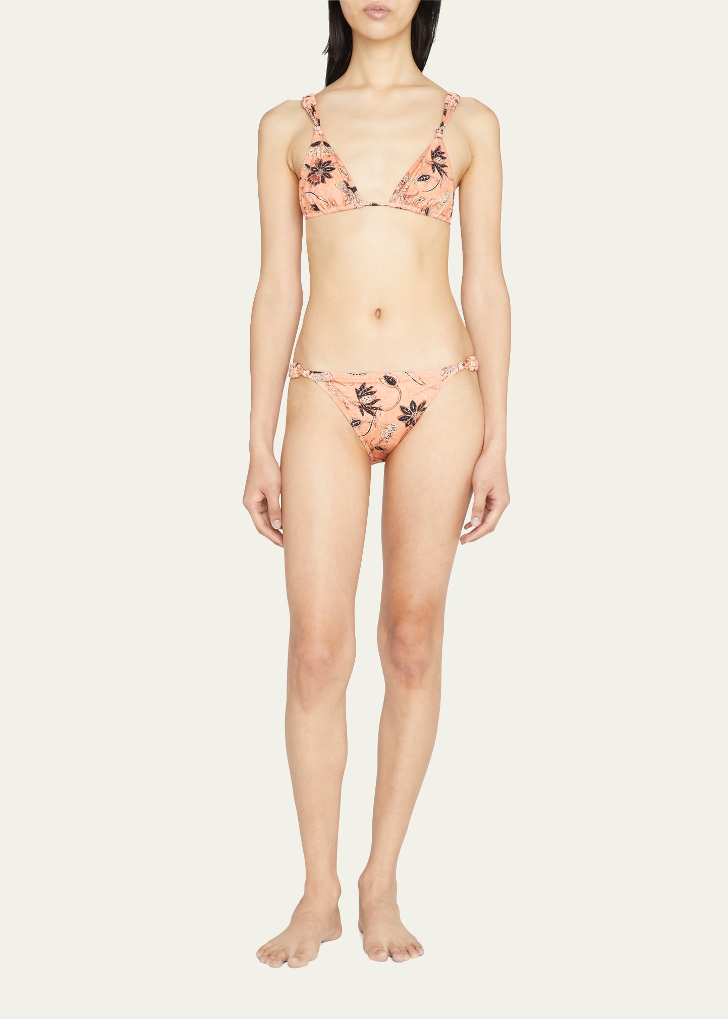 ULLA JOHNSON CATALINA BRAIDED-STRAP TRIANGLE BIKINI TOP