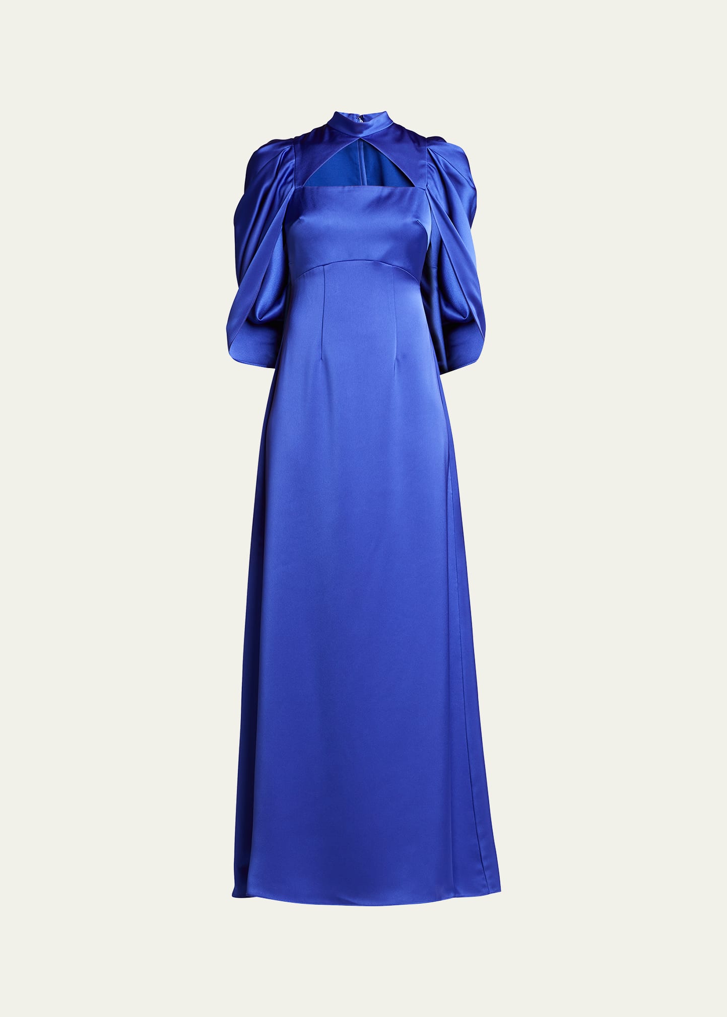 Theia Carrie Draped Cape-sleeve Gown In ...
