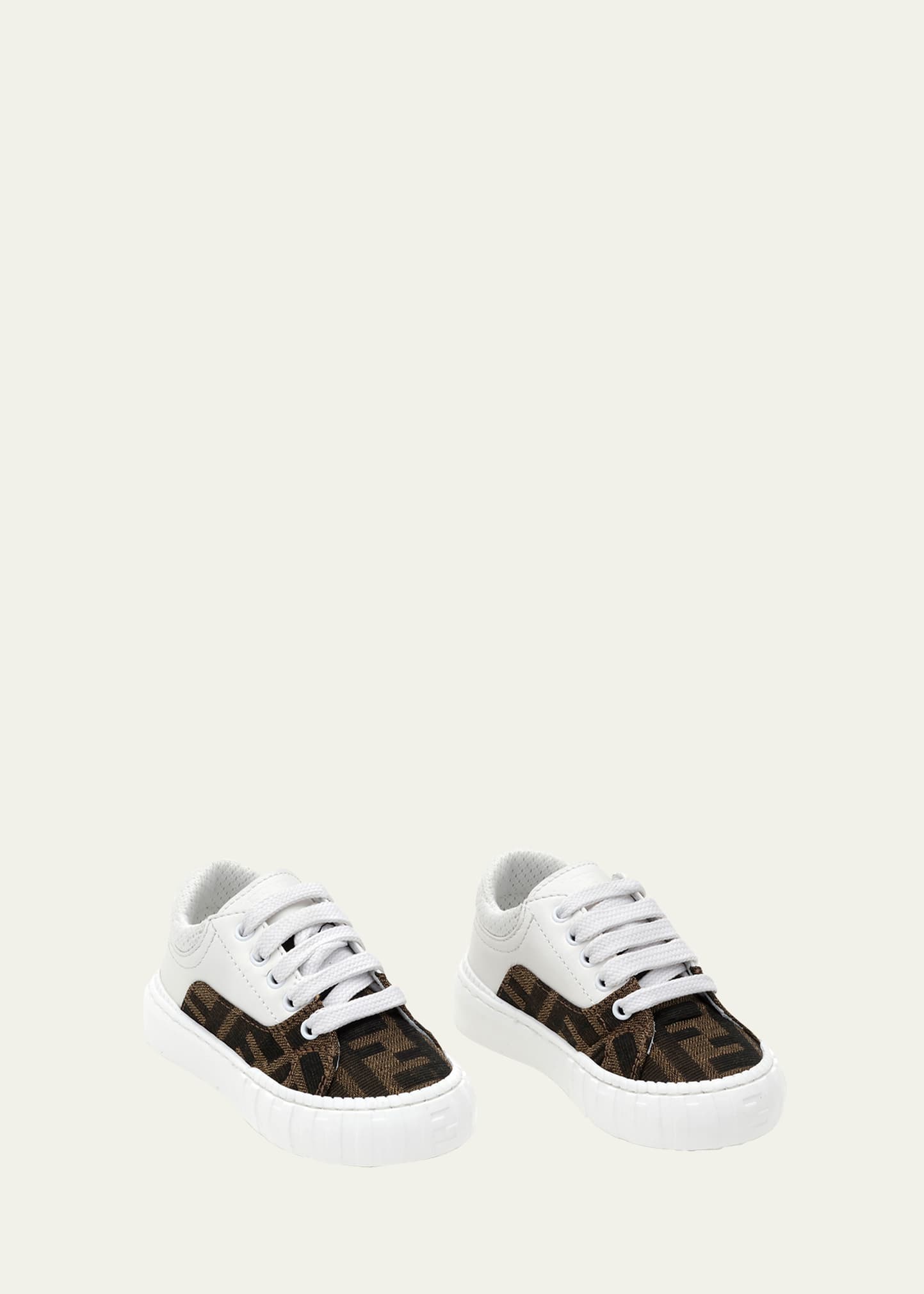Fendi Kid's Logo Low-Top Sneakers, Size 31-34
