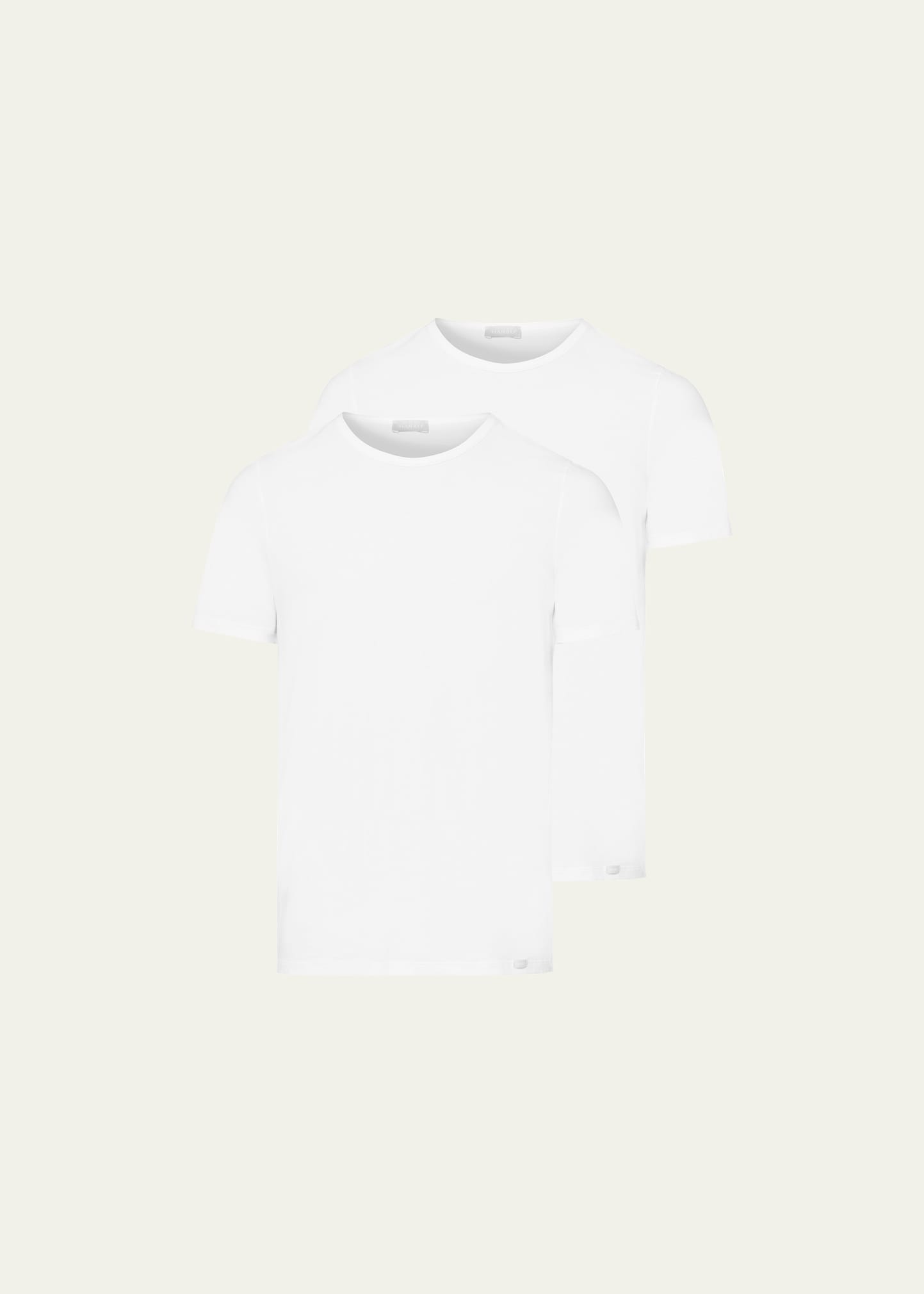 Hanro Men's Cotton Essentials 2-pack Crewneck T-shirts In White
