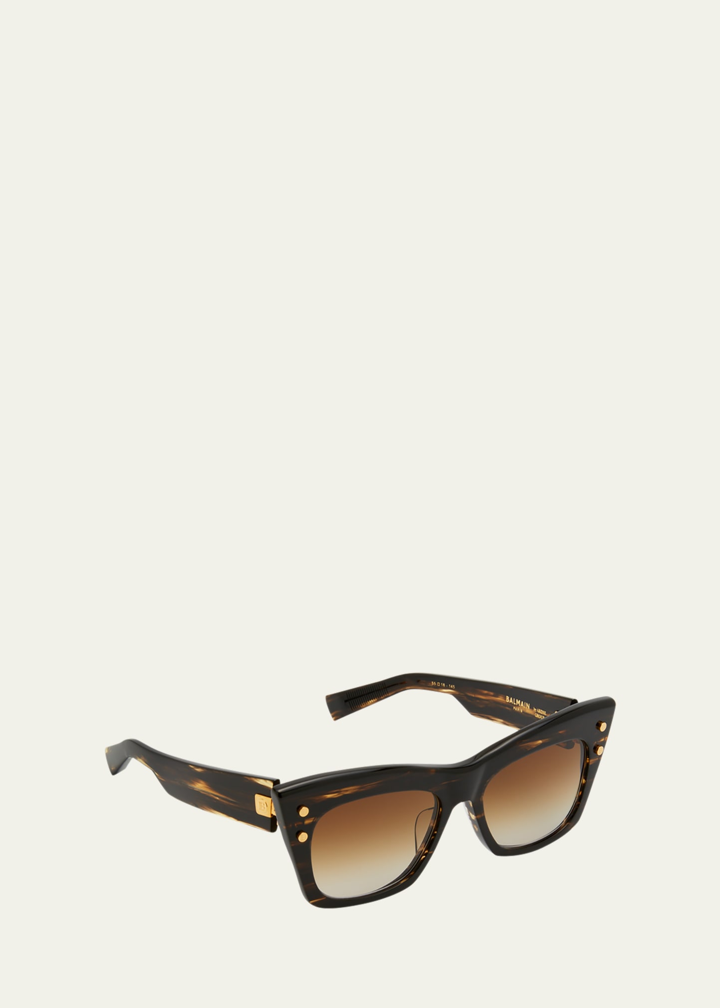 Balmain B-ii Acetate Cat-eye Sunglasses In Dark Brown Swirl