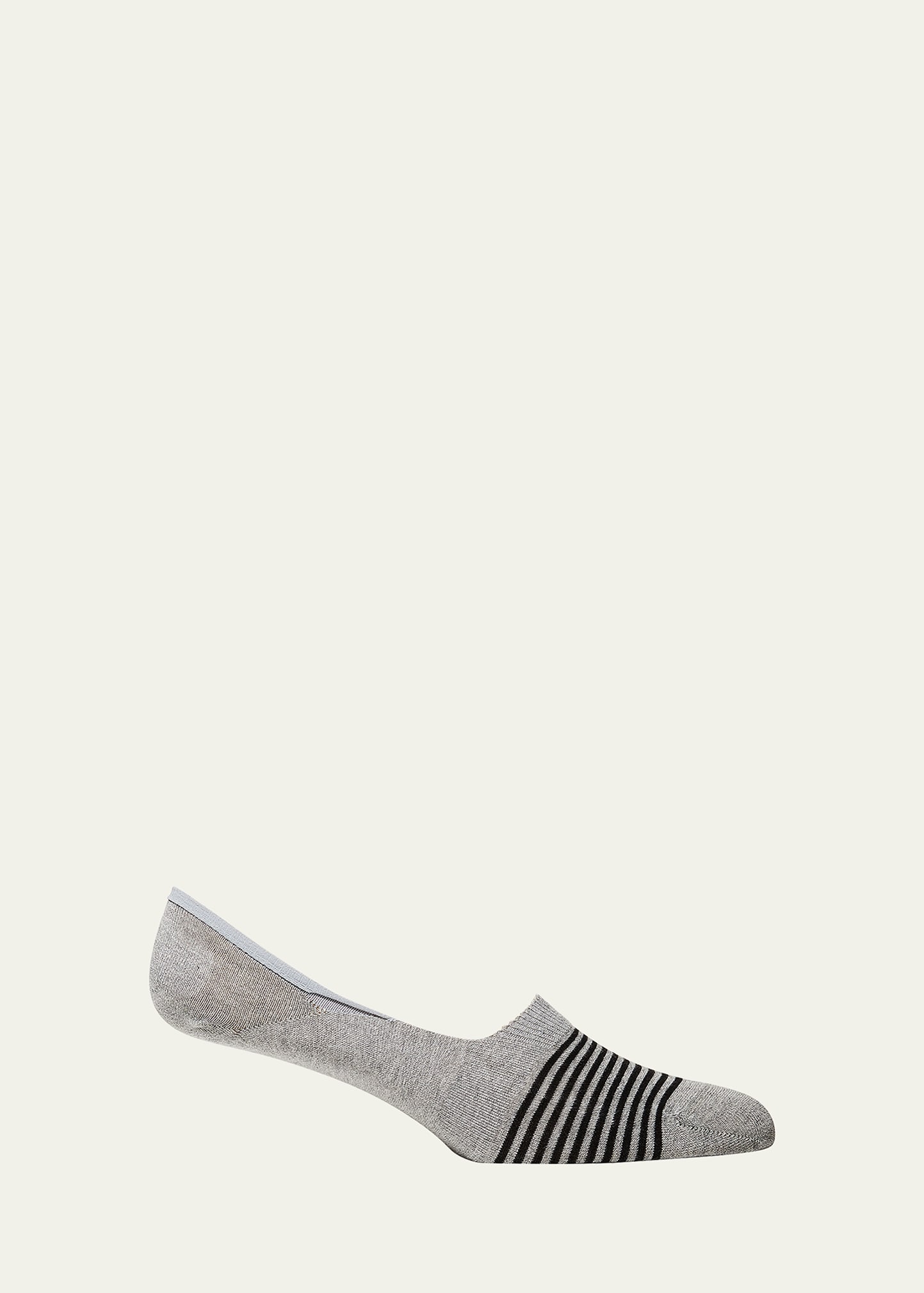 Shop Pantherella Men's Stripe Band Invisible No-show Socks In Lt Grey Mix 6