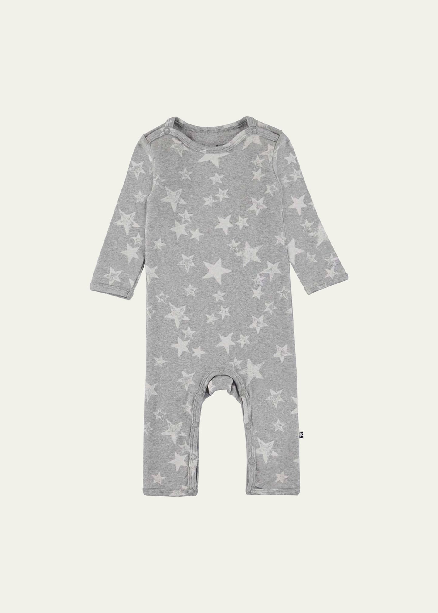 Molo Kid's Fenez Star-print Coverall In Ivory Stars