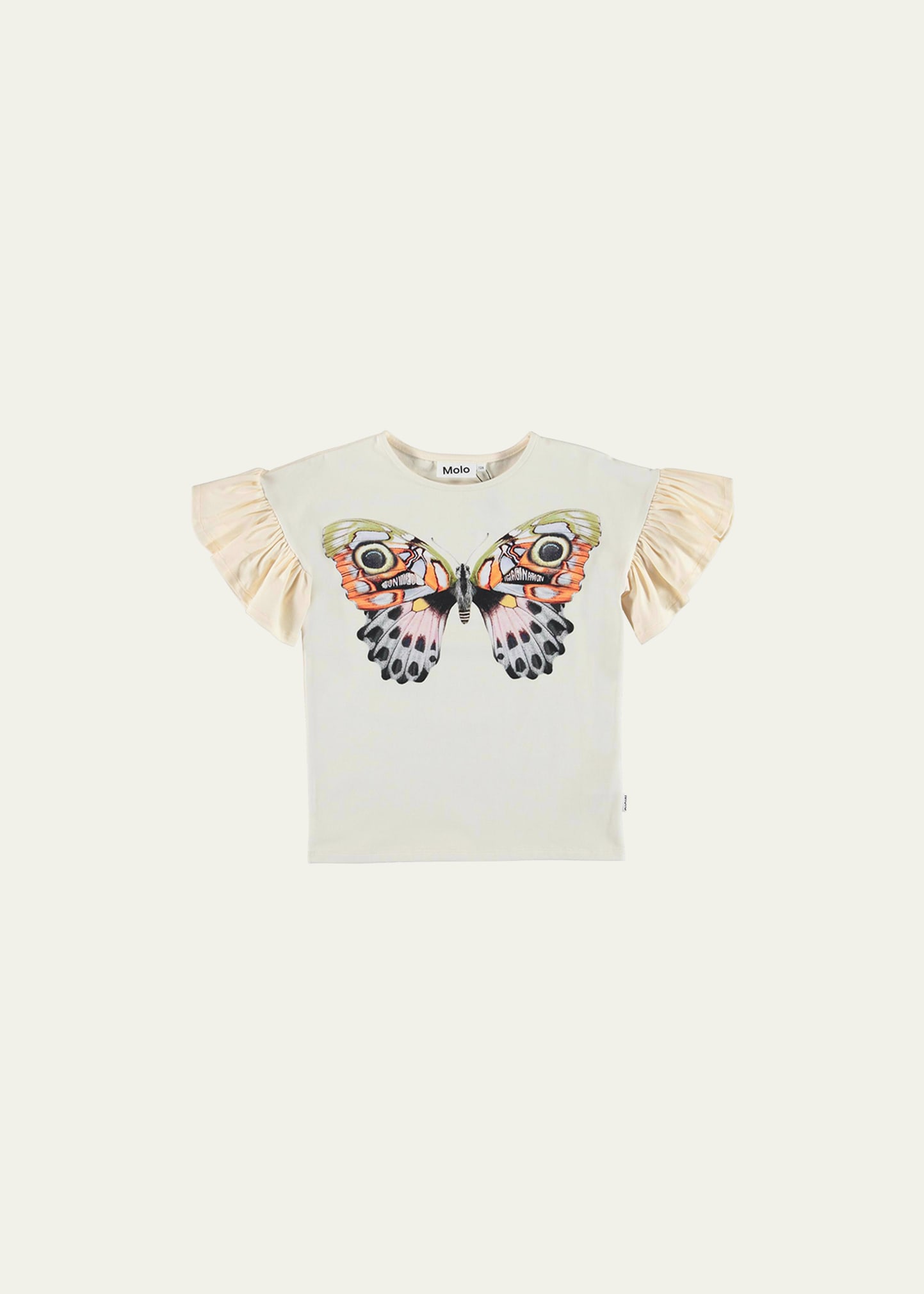 Girl's Rayah Butterfly Ruffle Shirt, Size 4-7