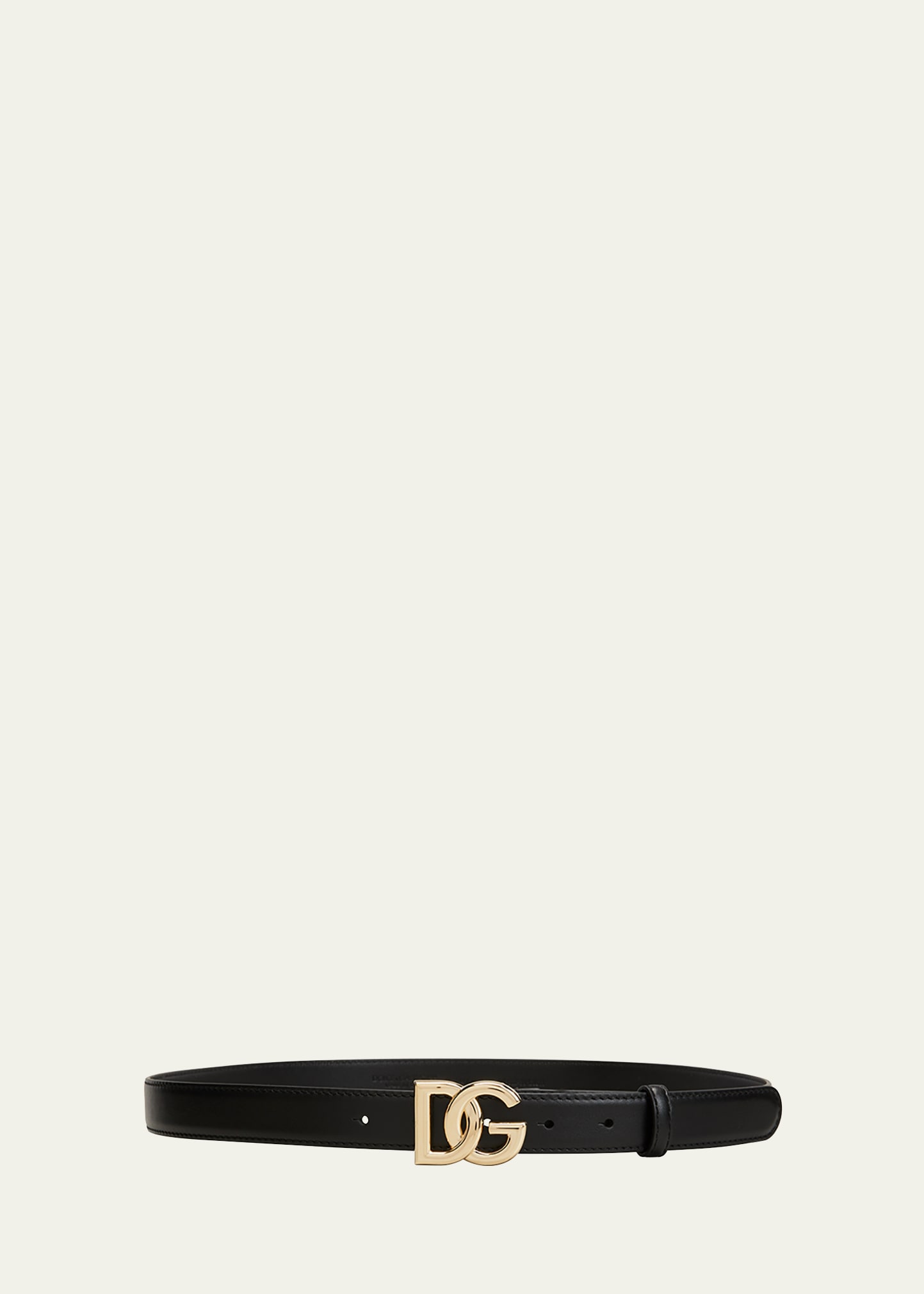 Shop Dolce & Gabbana Interlocking Dg Logo Leather Belt In Black / Gold