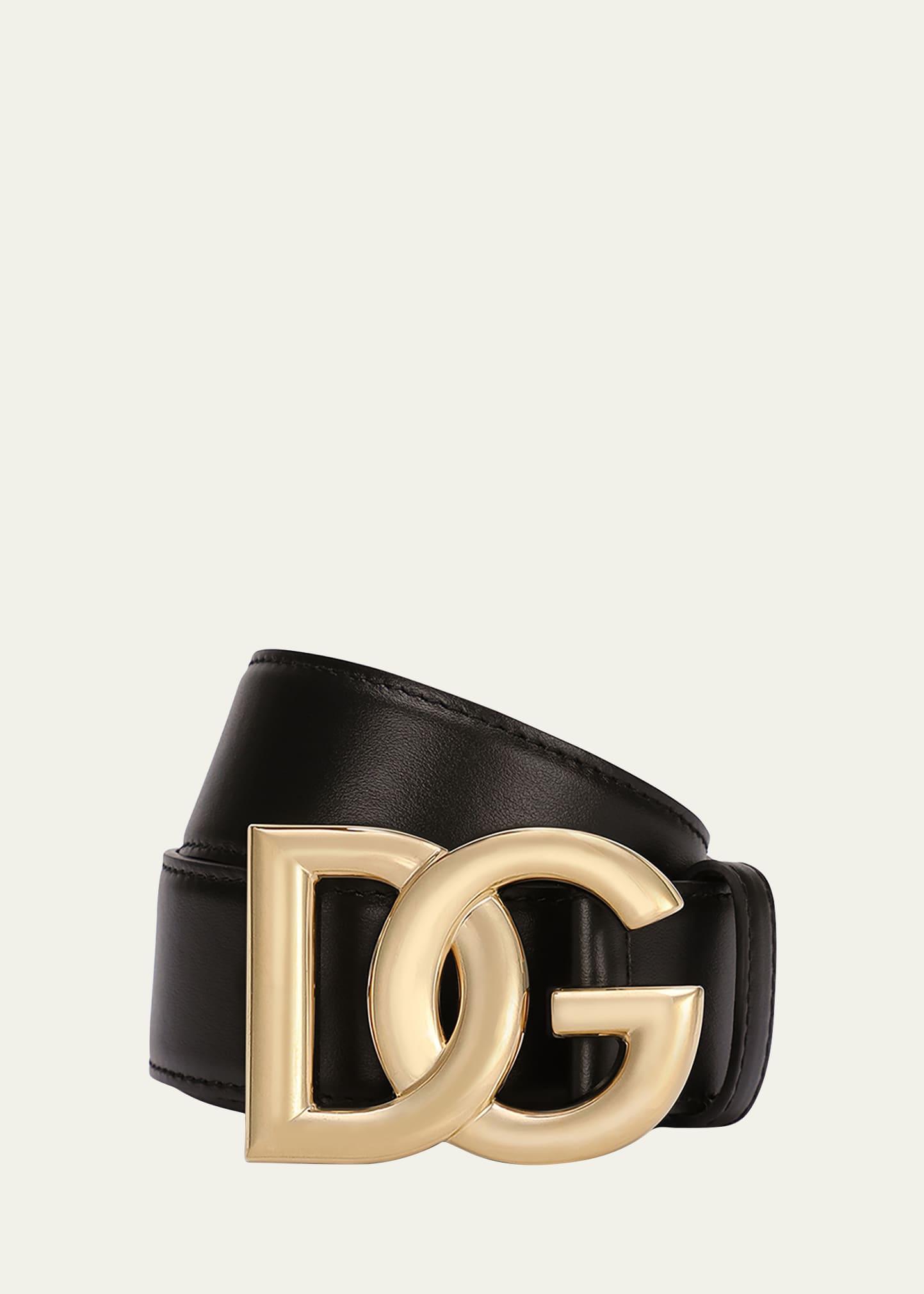 Shop Dolce & Gabbana Dg Logo Buckle Leather Belt In Nero