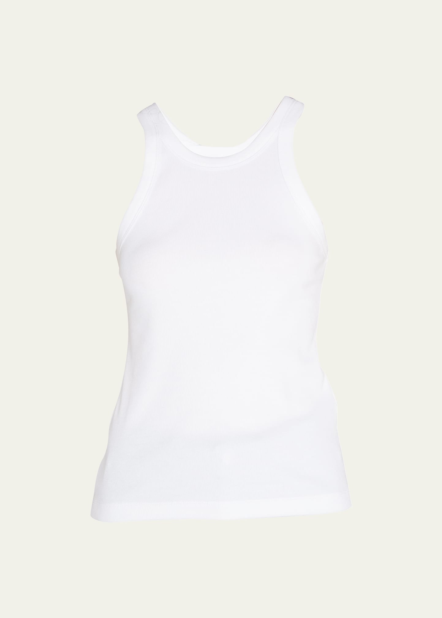 Totême Espera Ribbed Stretch Cotton-blend Top In White