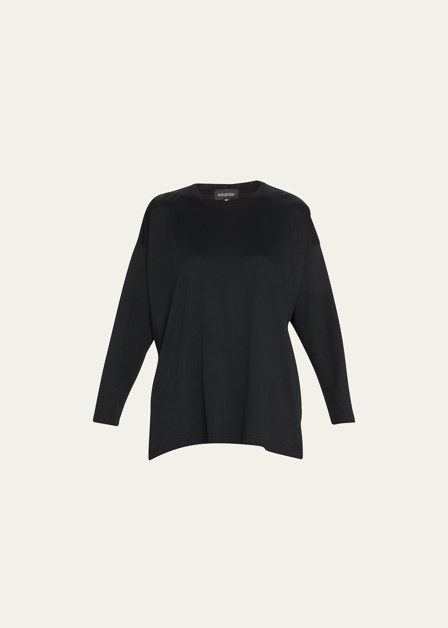 Eskandar A-line Long-sleeve Cotton T-shirt In Black