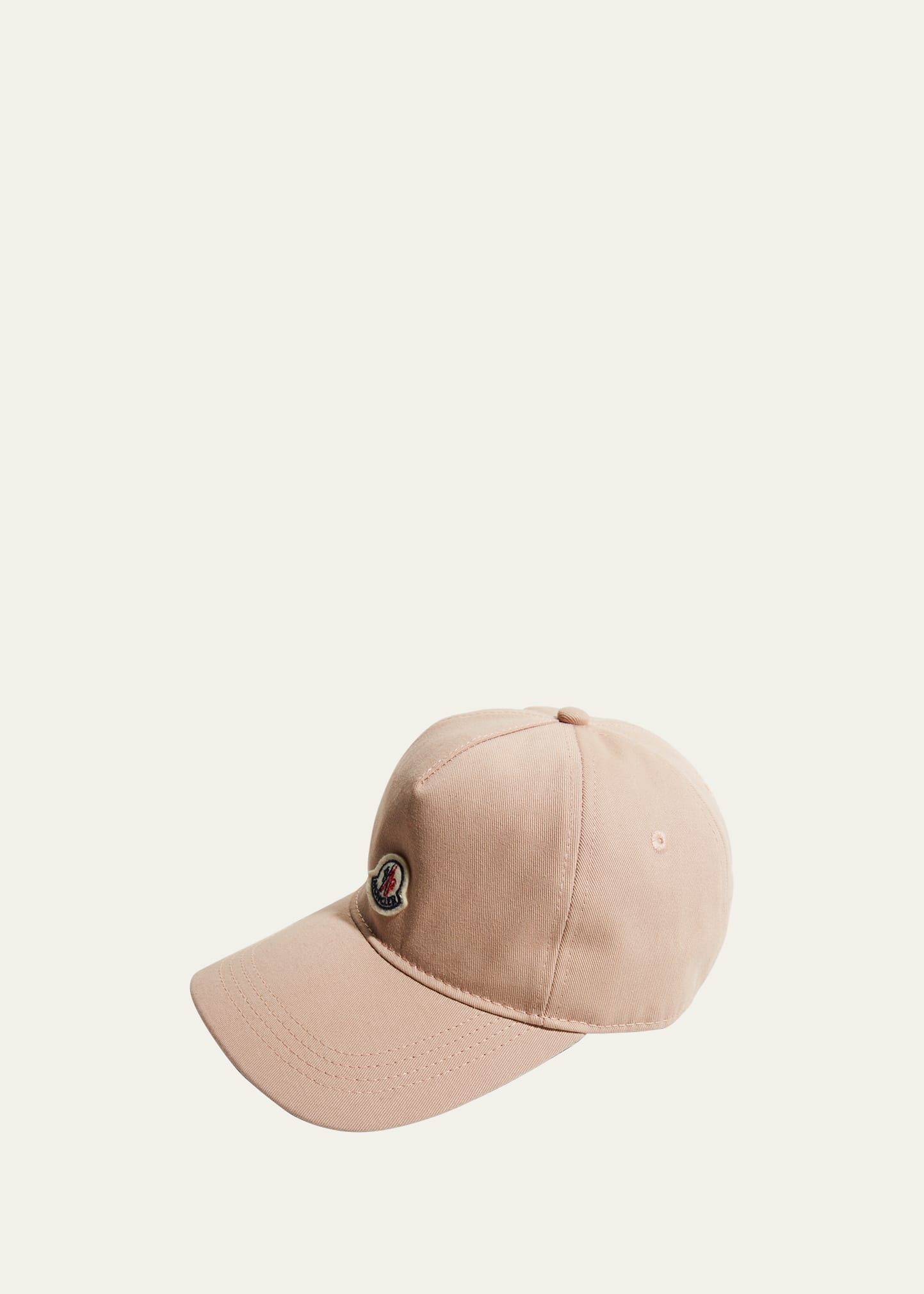 Moncler Logo Patch Baseball Cap In Pastel Pink