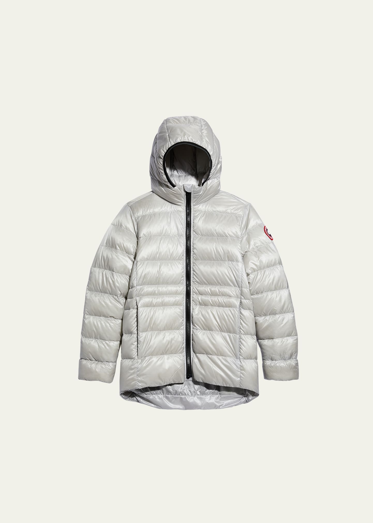 Canada Goose Kid's Cypress Youth Logo Quilted Jacket In Grey