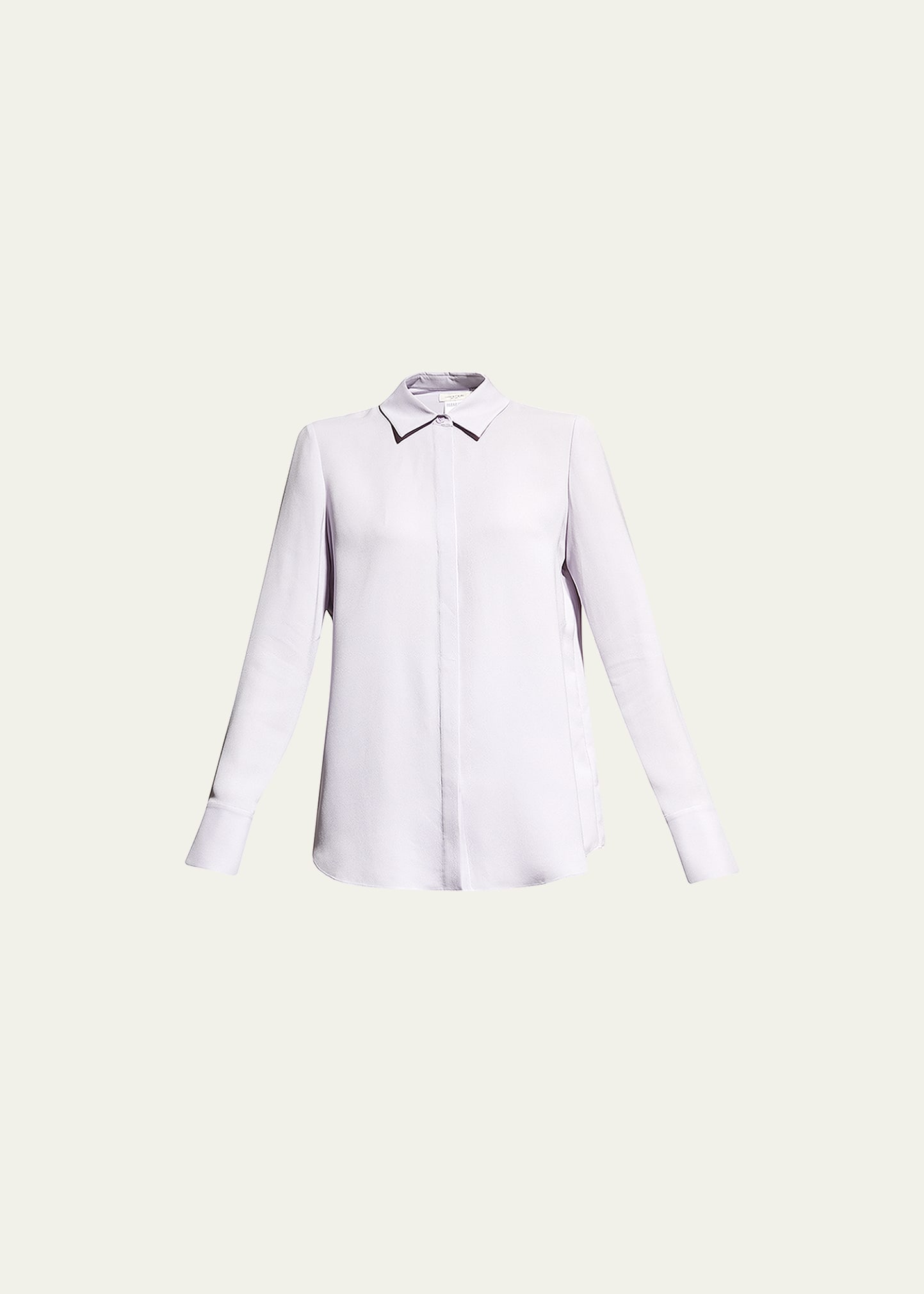 LAFAYETTE 148 SCOTTIE SILK BUTTON-DOWN BLOUSE