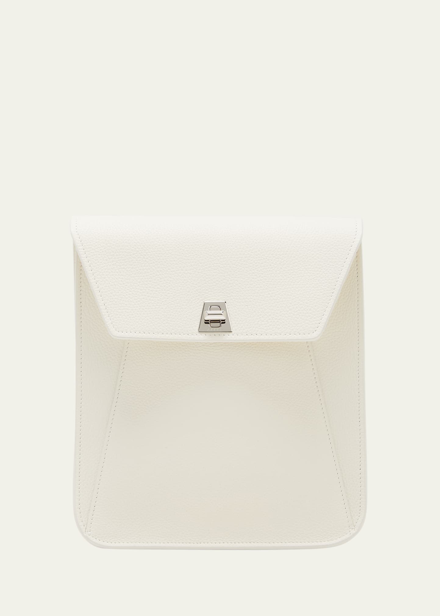 Akris Anouk Small Leather Messenger Bag In White