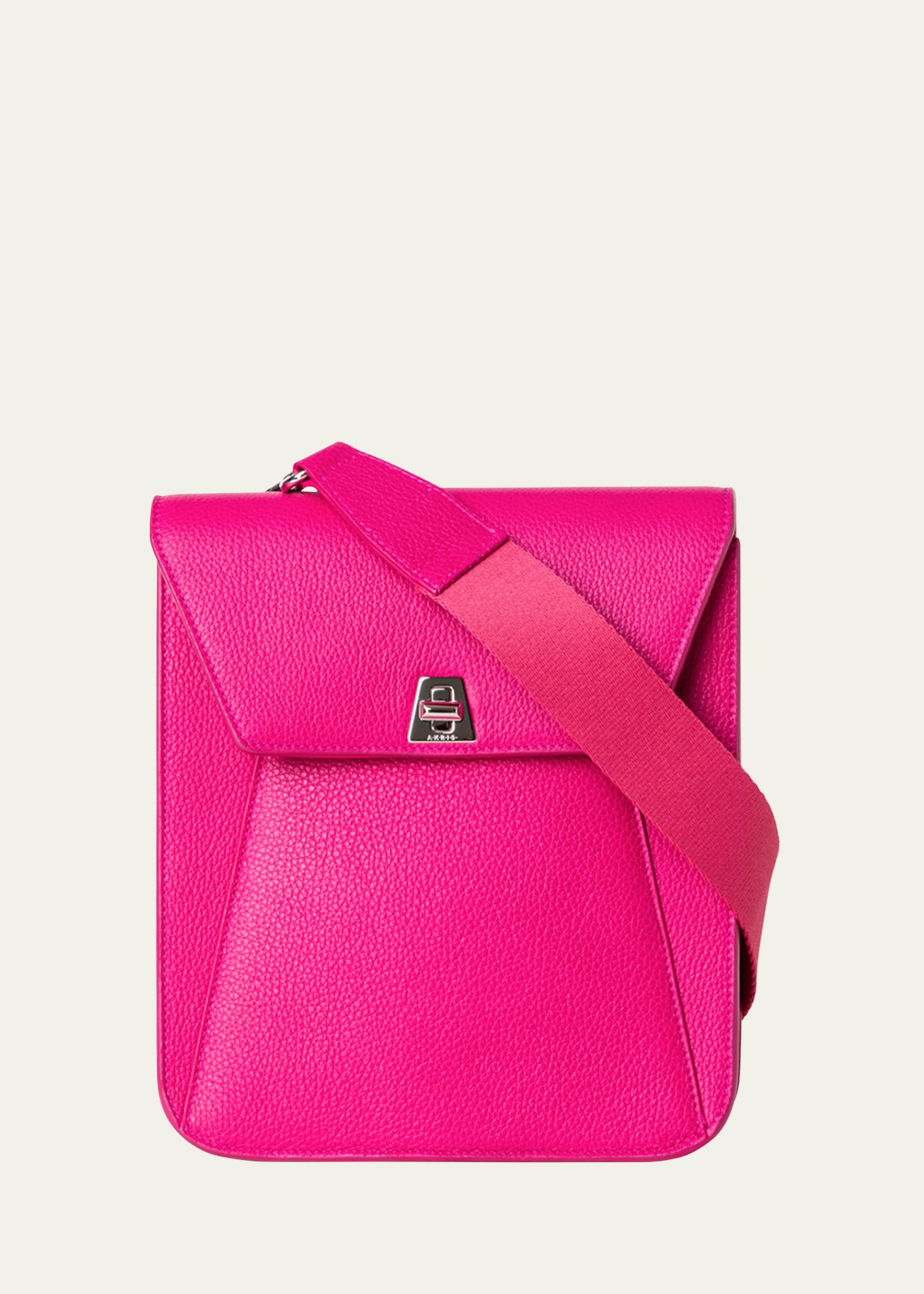 Akris Anouk Small Leather Messenger Bag In Pink