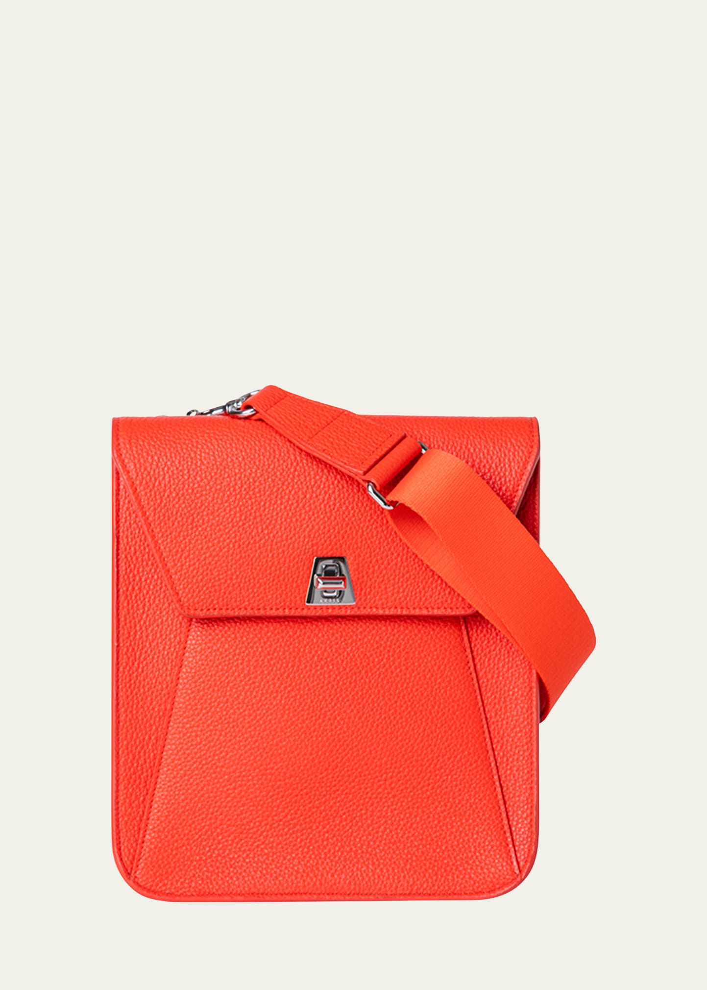 Akris Anouk Small Leather Messenger Bag In 266 Tangerine