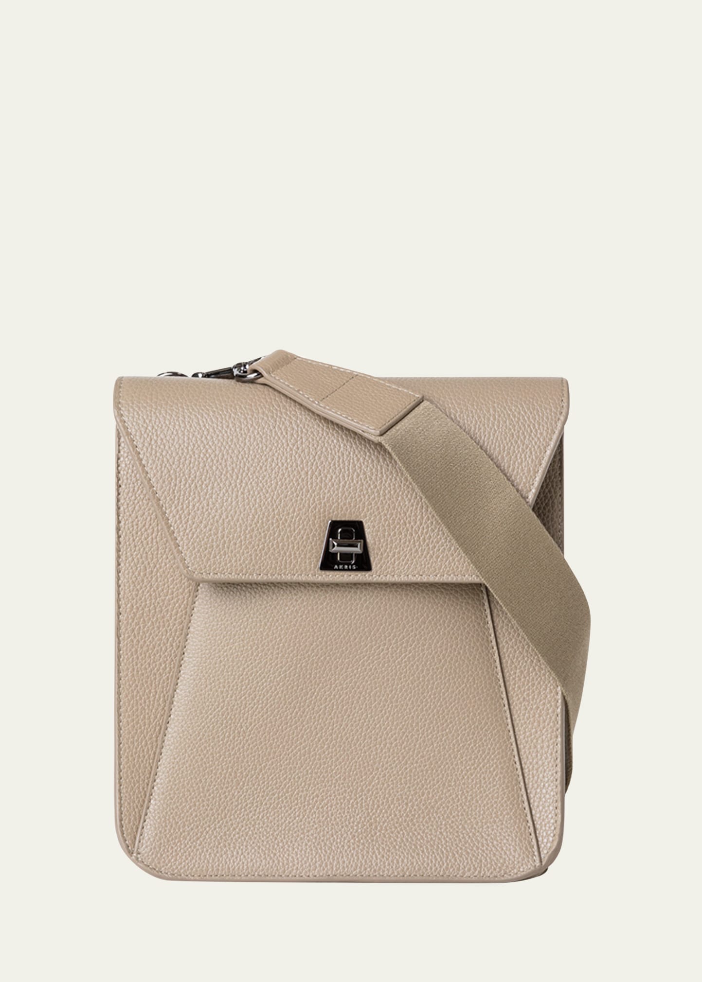 Akris Anouk Small Leather Messenger Bag In Seagrass