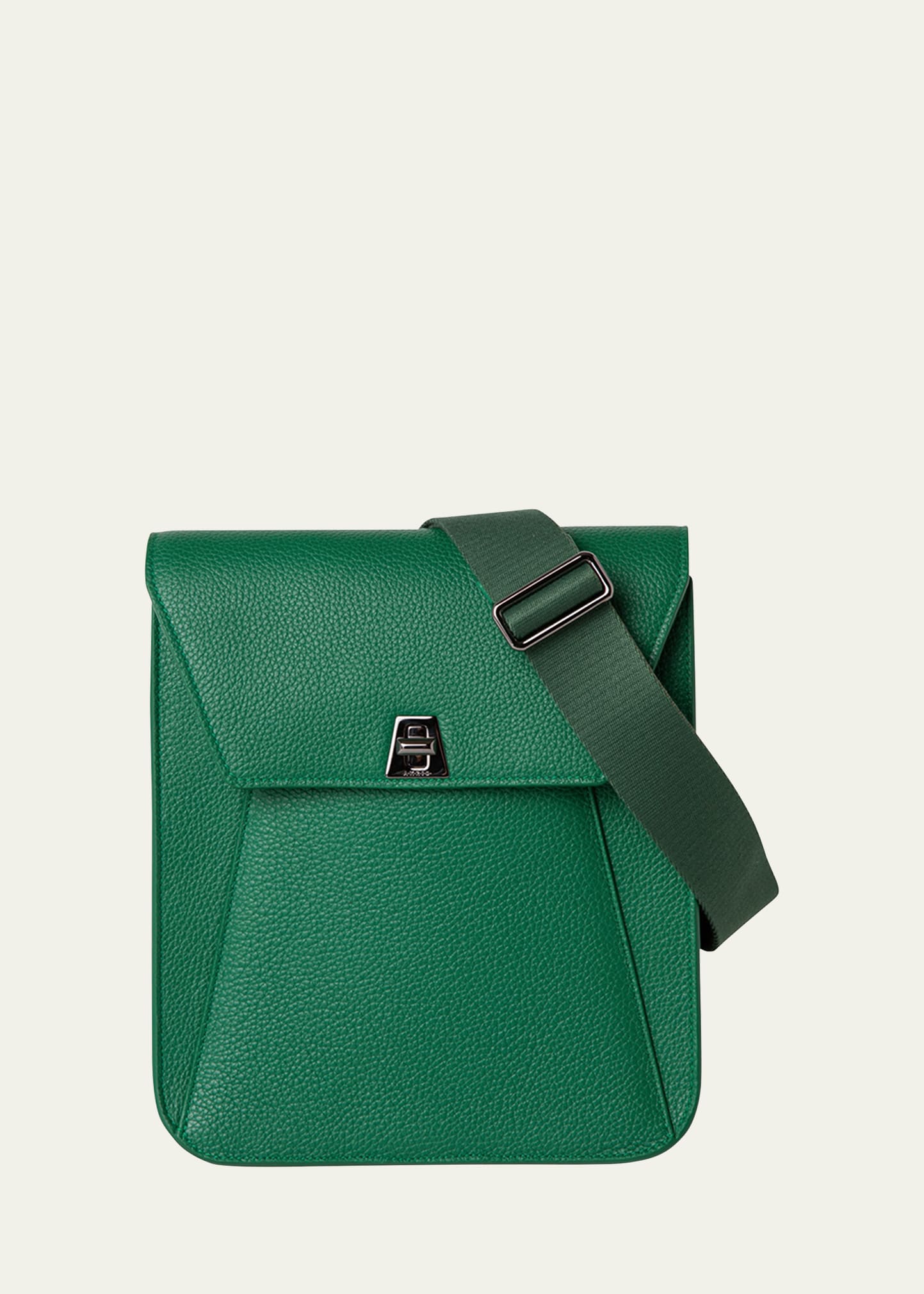 Akris Anouk Small Leather Messenger Bag In Aloe