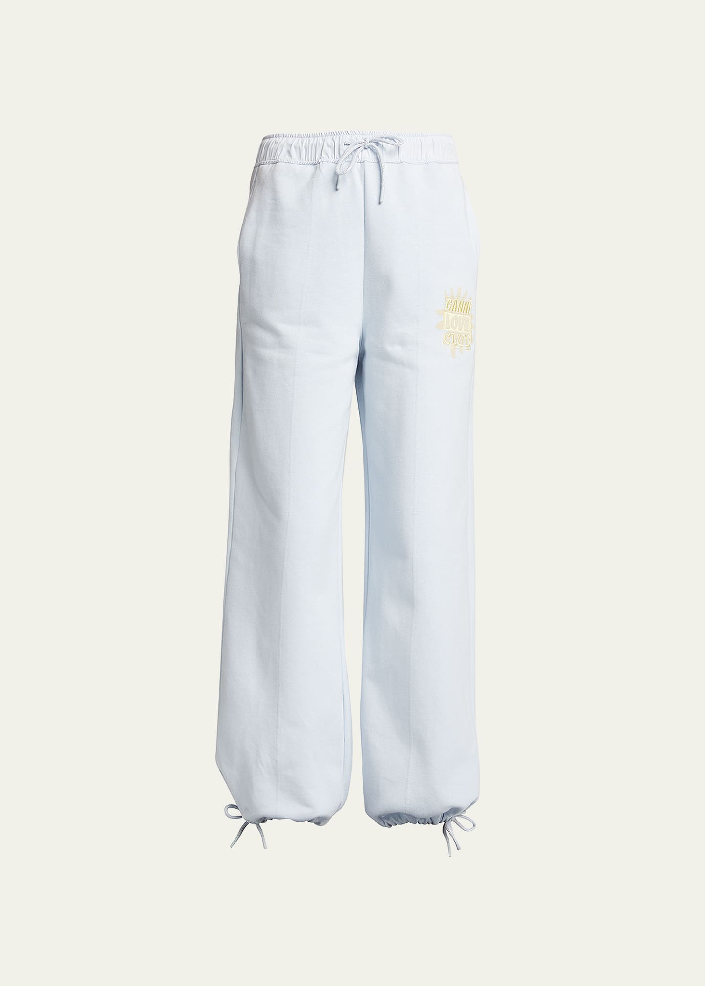 Ganni Isoli Drawstring Track Pants In Heather