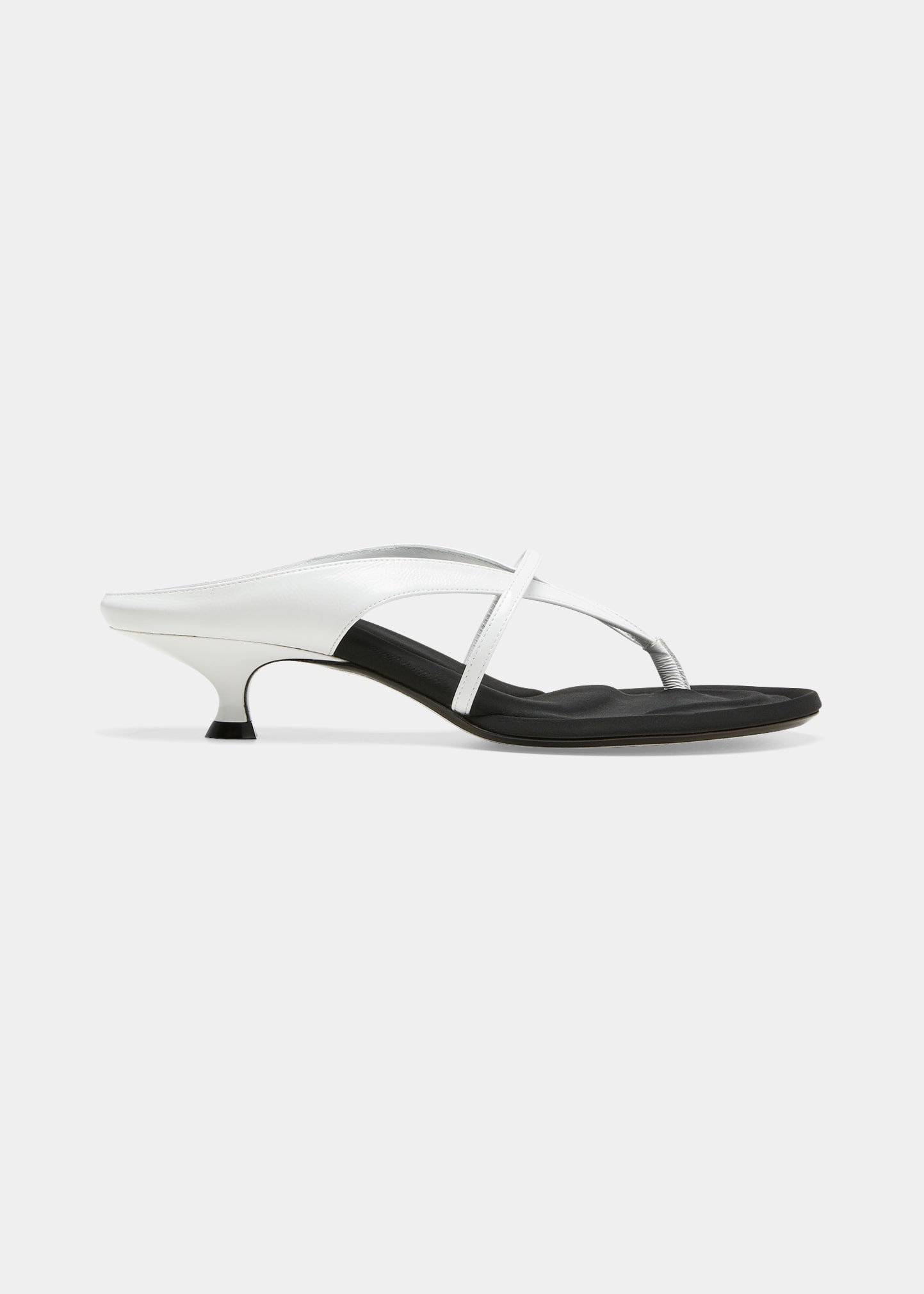 Khaite Monroe Leather Kitten-heel Sandals In White
