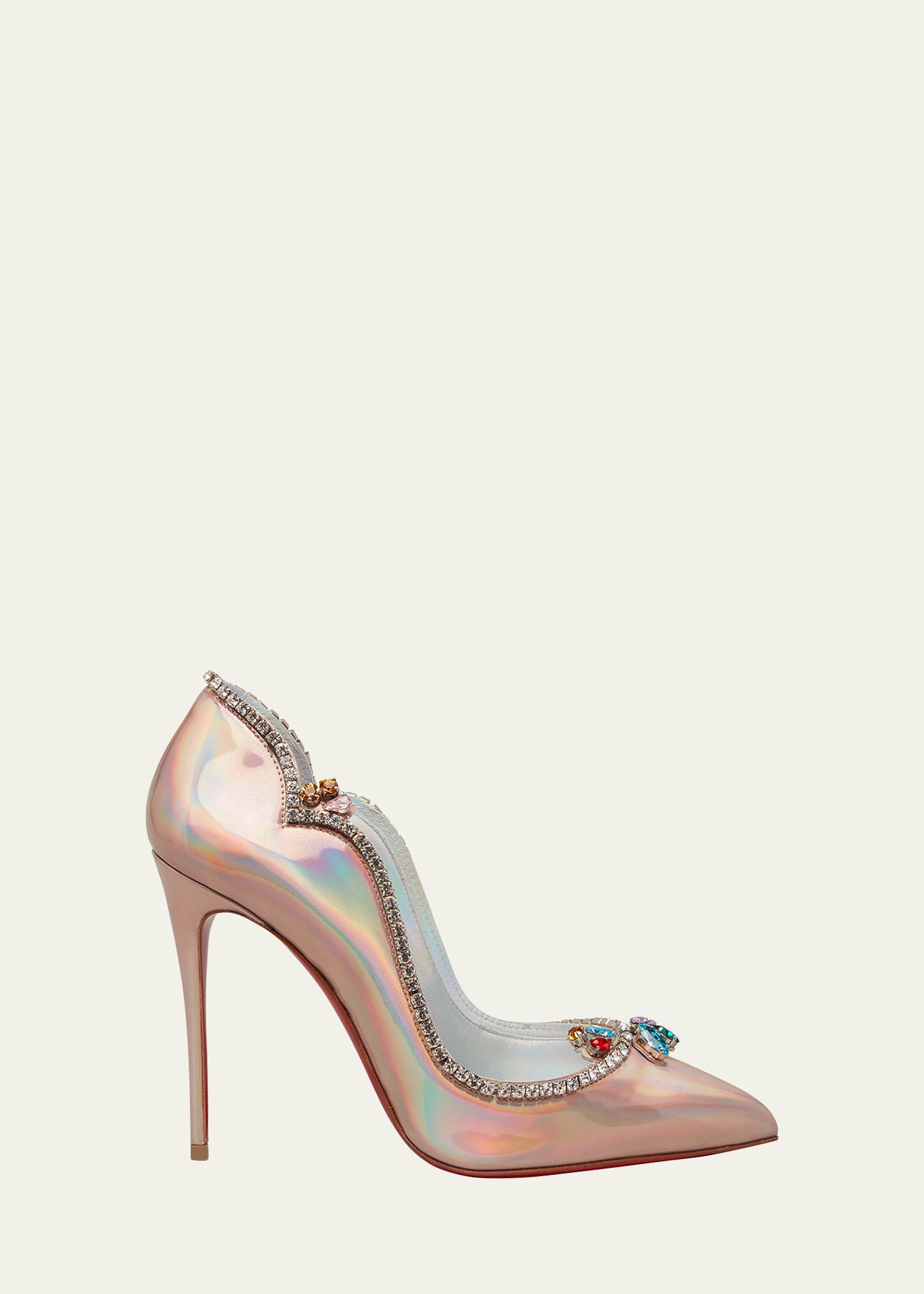Christian Louboutin Chick Queen Iridescent Jewel Red Sole Pumps