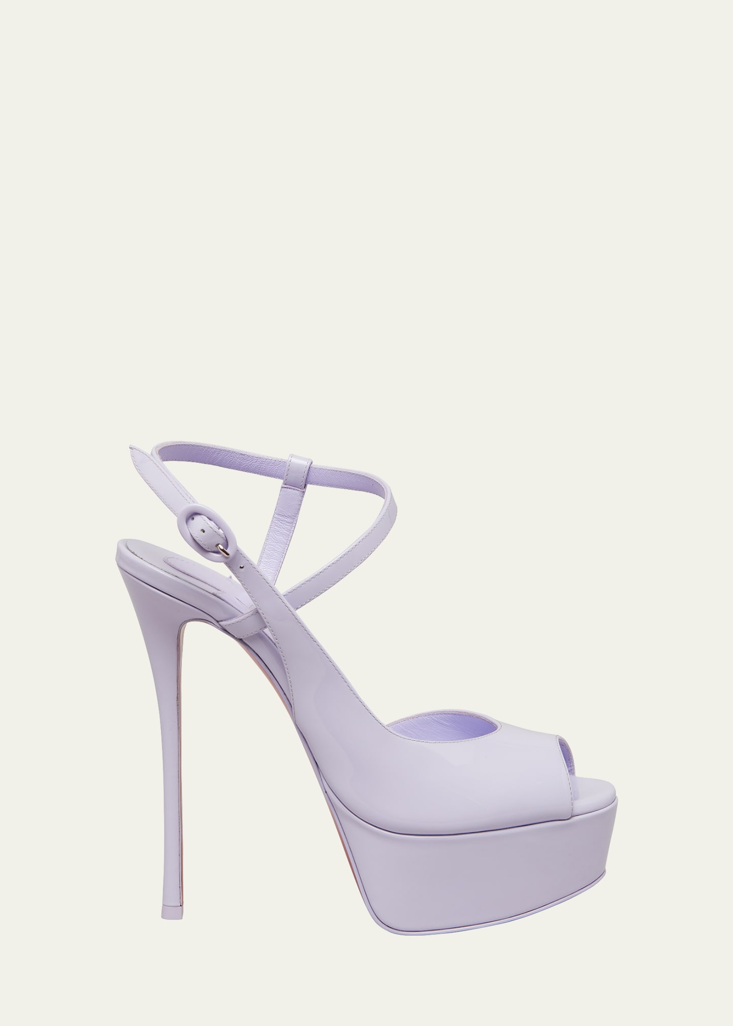 Christian Louboutin So Jenlove Patent Asymmetrical Red Sole Sandals In Lilac Smoke