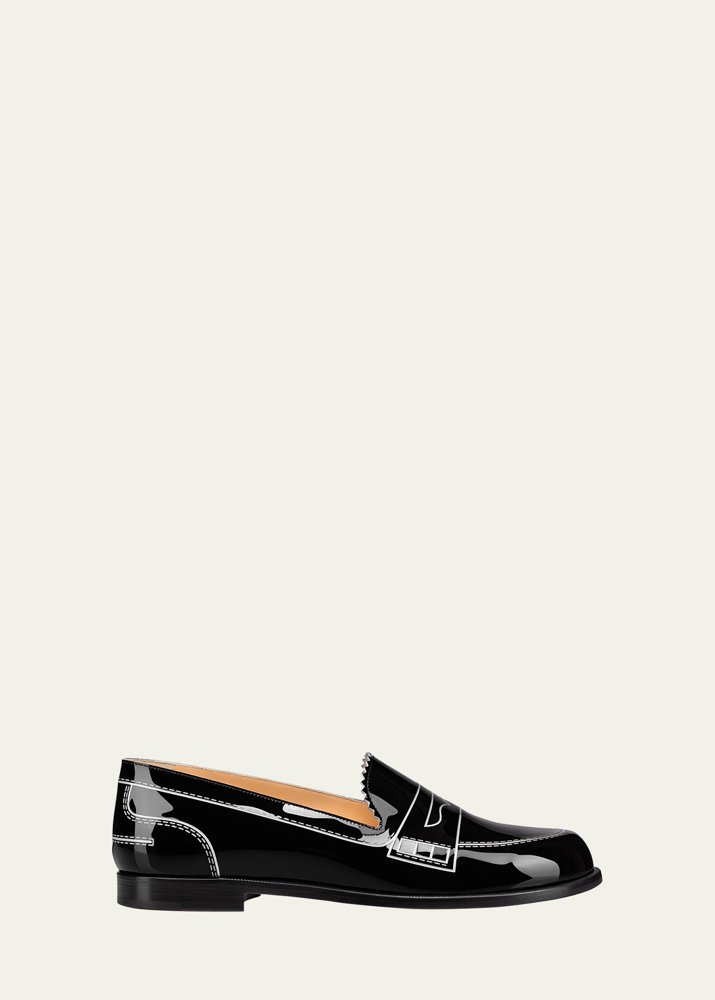 Christian Louboutin Mocalaureat Patent Printed Penny Loafers