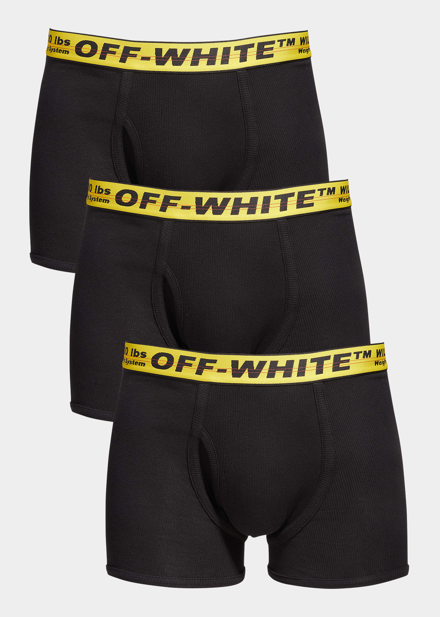 Off-White Three-Pack Black Industrial Boxers Off-White