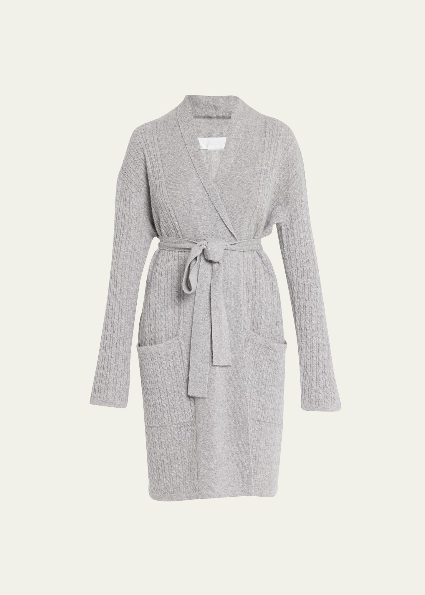 Cashmere Baby Cable-Knit Wrap Robe